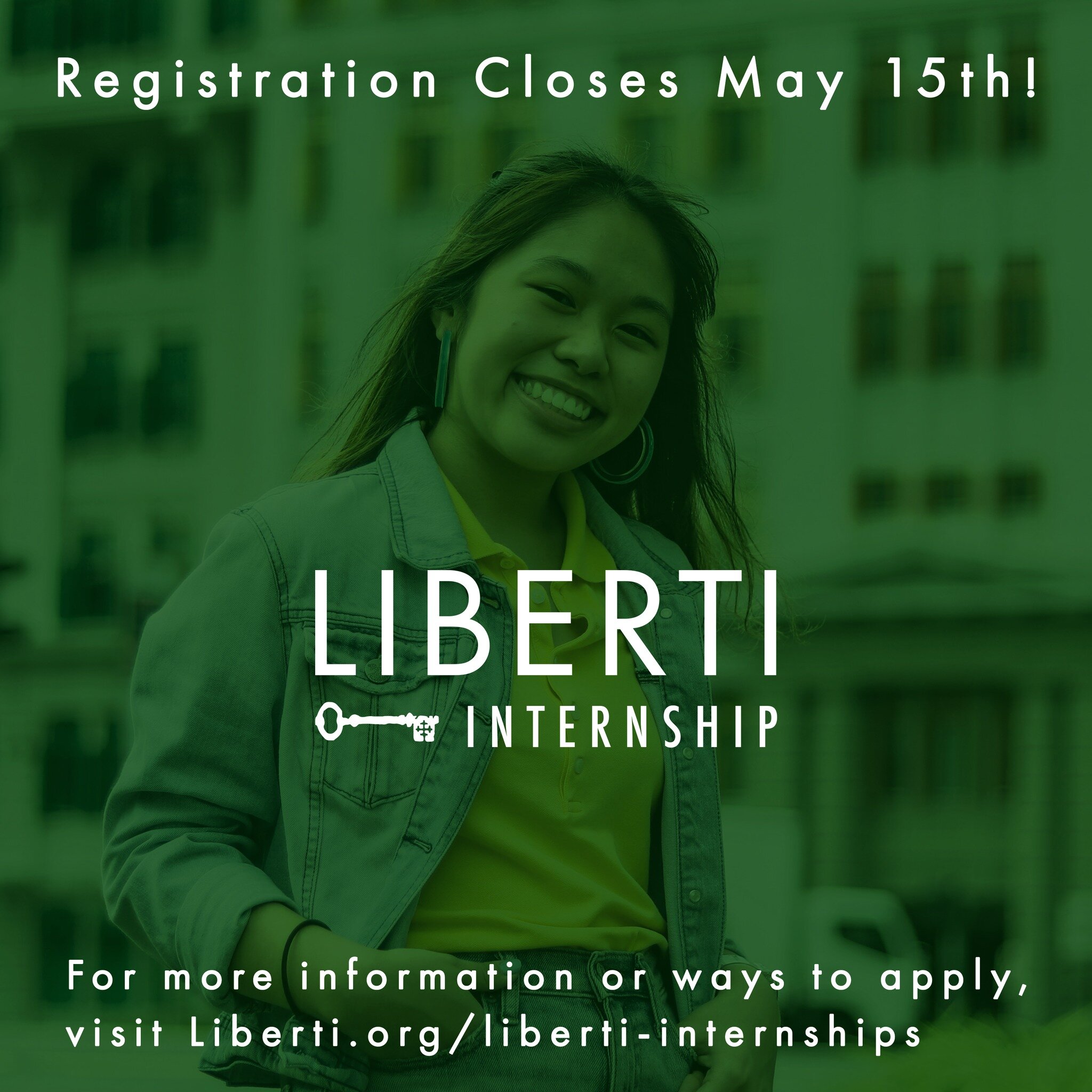 The final day to register for the 2023-2024 Liberti Internship or Residency is drawing near!

Sign up before May 15th to join us this year!