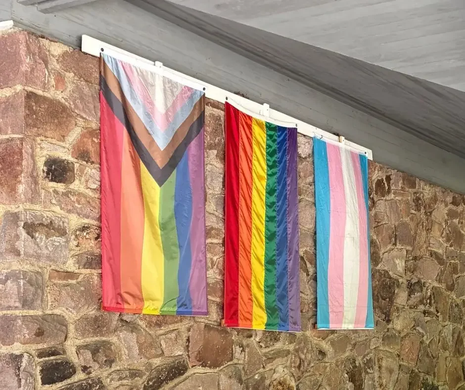 Welcoming Flags (near front entrance)