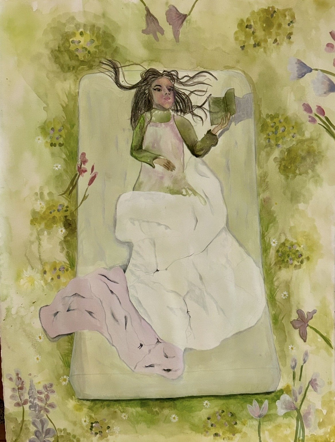 "A Room of One's Own",
2021,
watercolor on paper,
20" x 30",
for sale