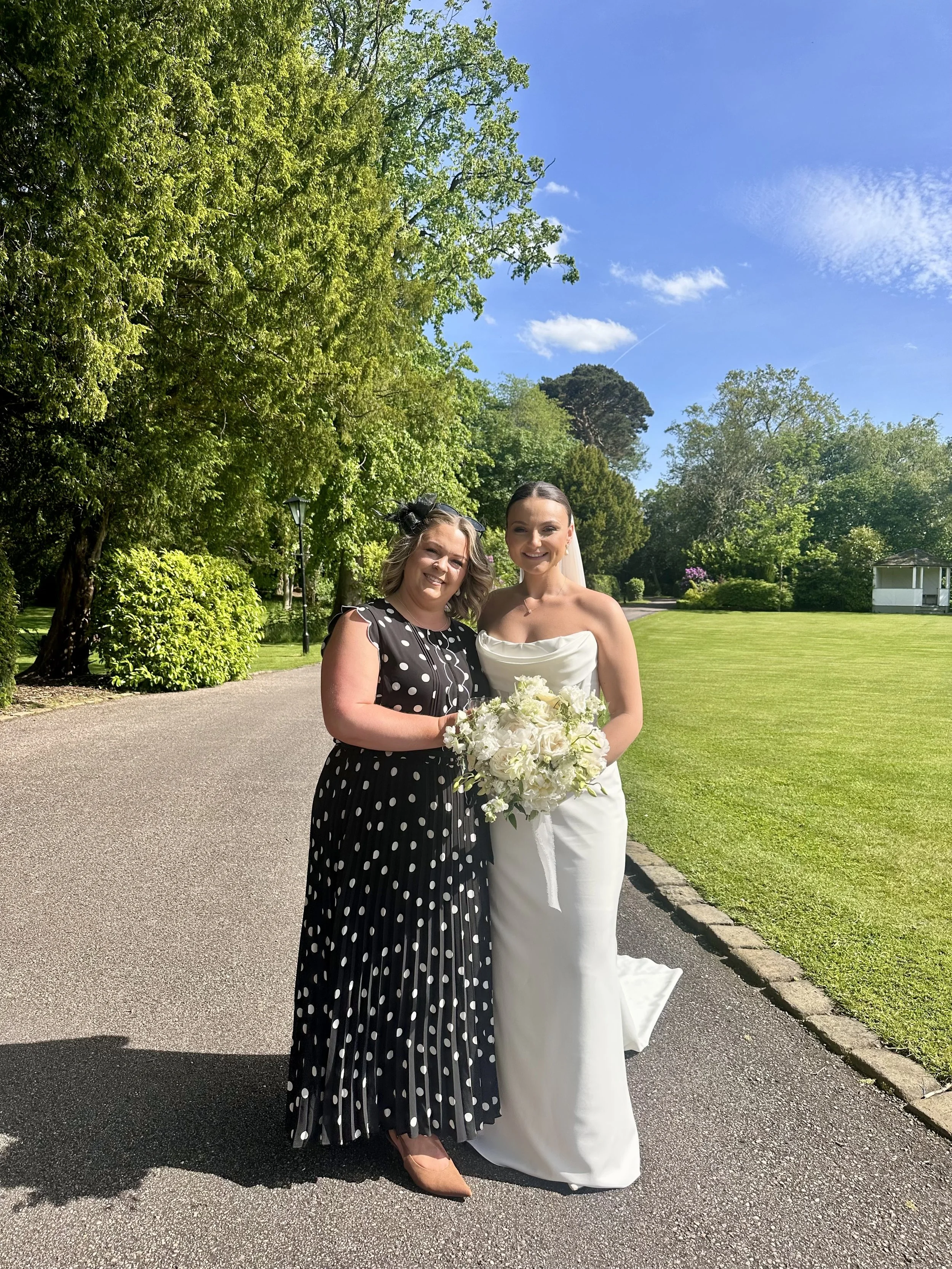 A very special one to be part of - celebrating with Molly after setting up her wedding cake at Wrenbury Hall.
