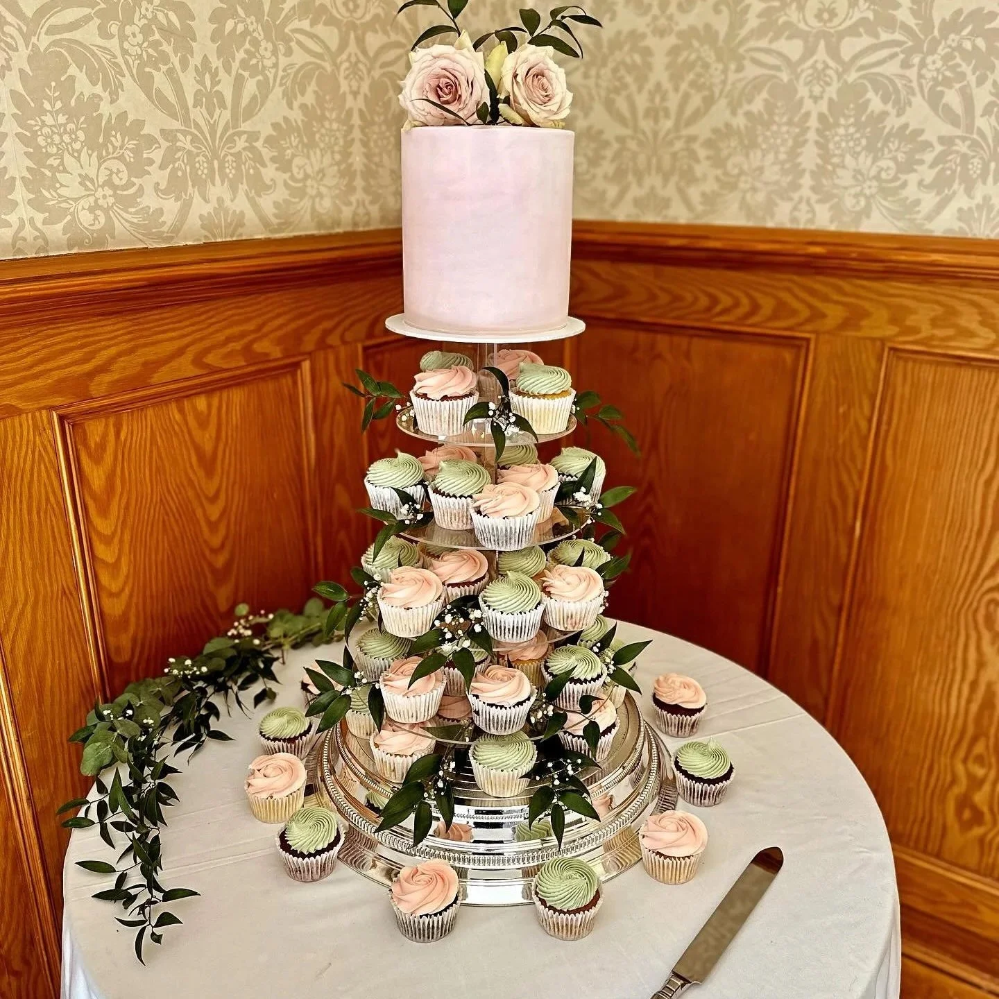 pink-and-sage-cupcake-tower-wedding-cake-cheshire
