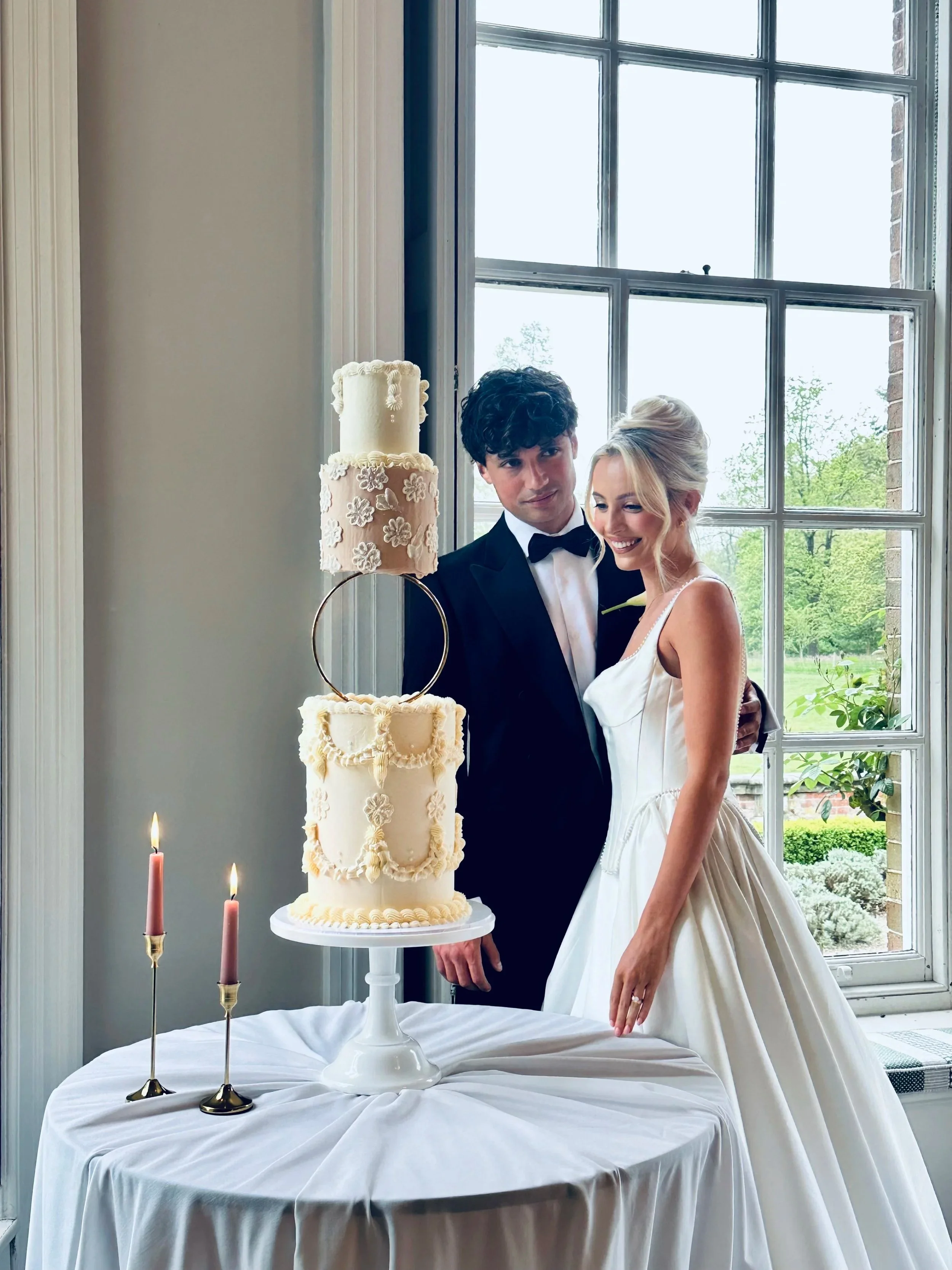 luxury buttercream wedding cake by Cheshire wedding cake designer Merryfall Cakes