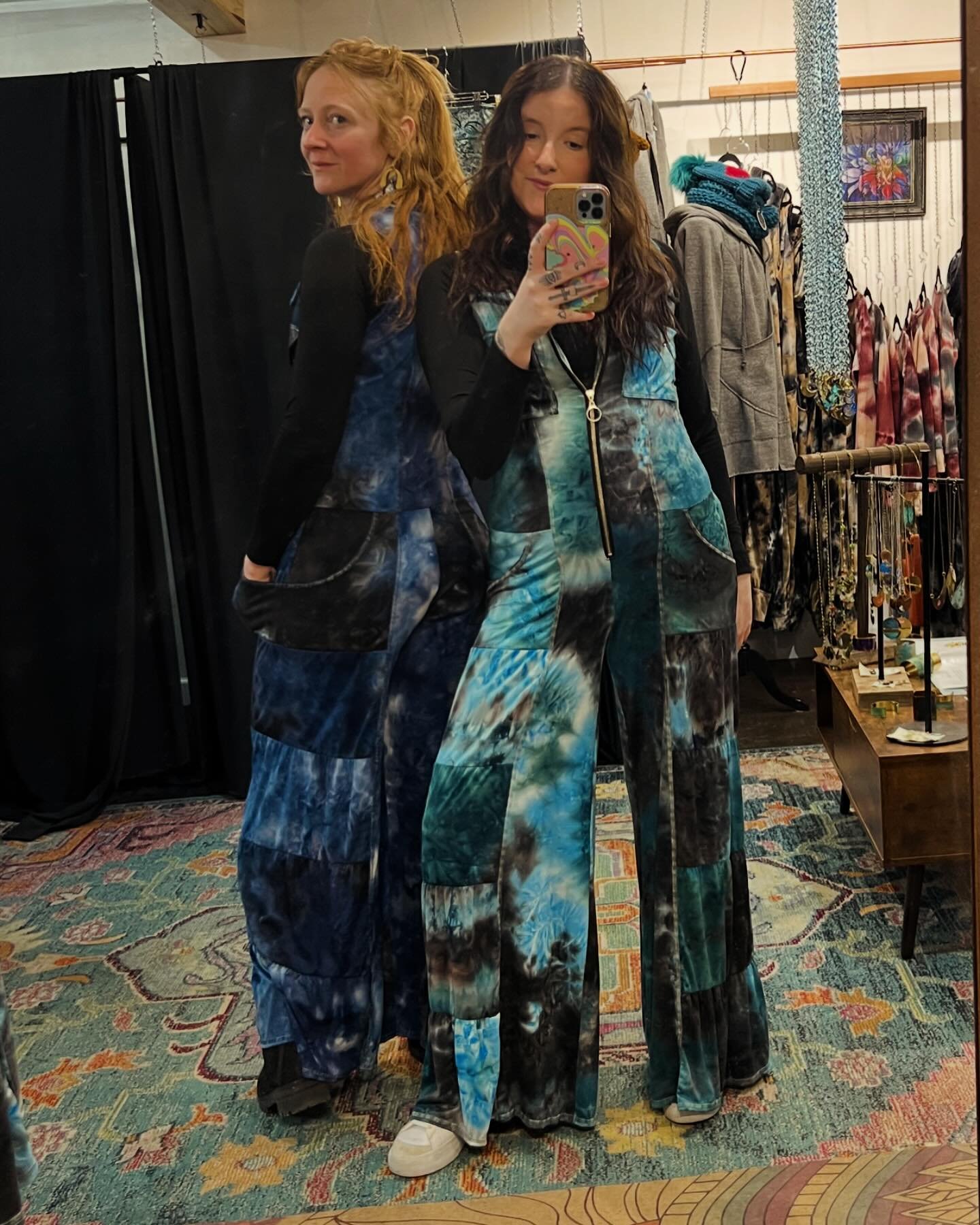 Your year &lsquo;round go to is 10% off this week! Escape the snow and come try one on! 

Pictured: The Cascade Jumpsuits in Royal Blue Tie Dye and Let&rsquo;s Go Crazy paired with the Ajax Top in Brushed Black