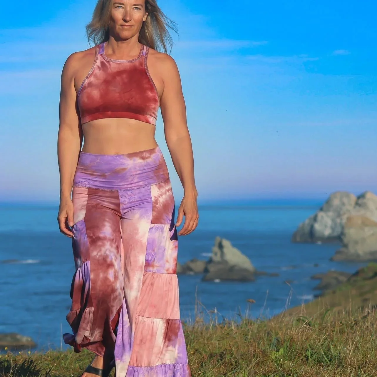 Taro Bra Top Tie Dye Marsala