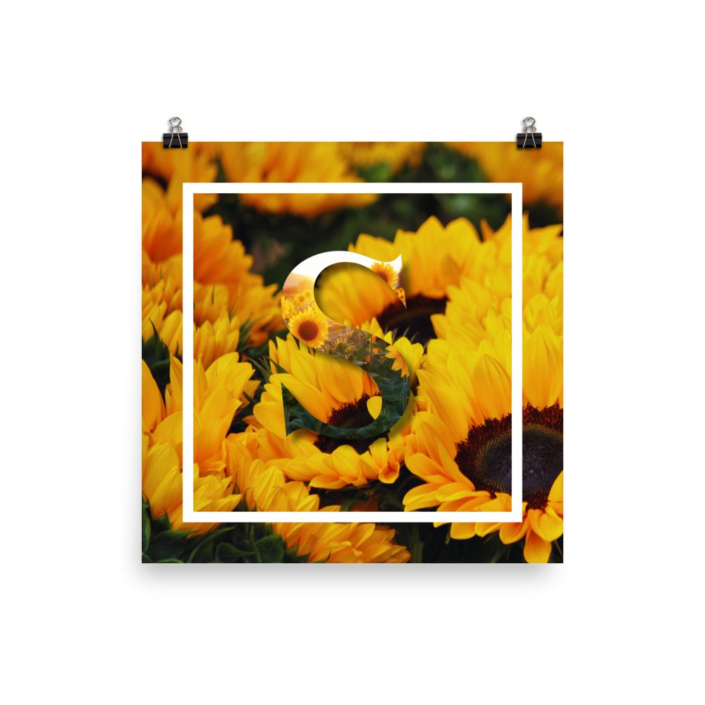Letter “S” Flower Poster (Unframed)