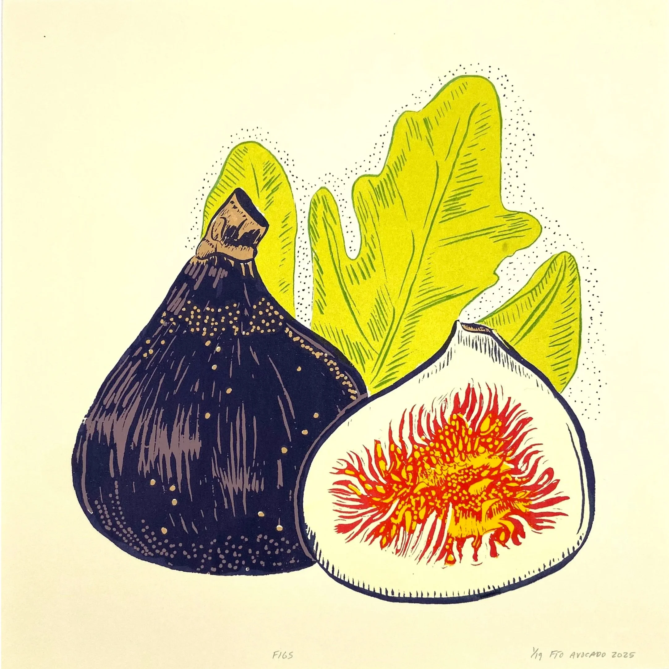 FIGS, 8 color screenprint, 2025