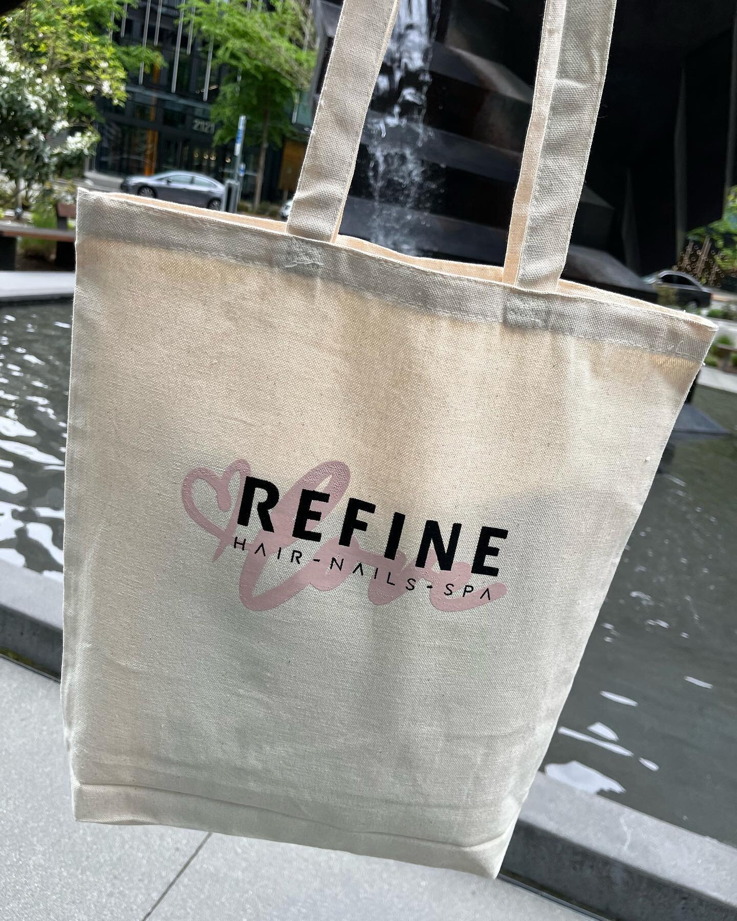 Refine totes on sale now! Perfect to match with our Refine hoodies ❤️ Pick one up at Refine Nails &amp; Spa or Salon Refine @salon_refine