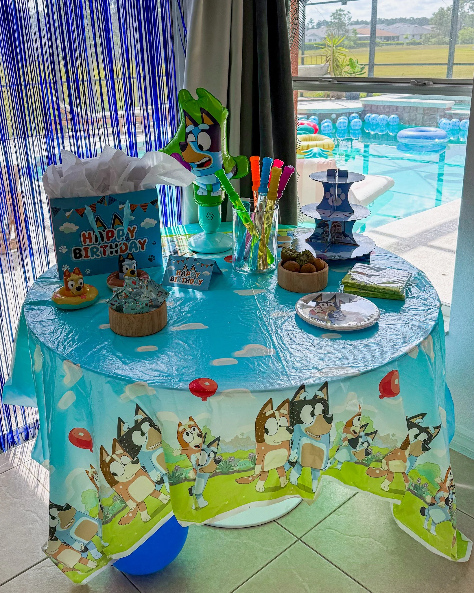 Planning a Bluey birthday party? See how we hosted an easy Bluey-themed pool party with fun activities, decorations, and kid-friendly snacks.