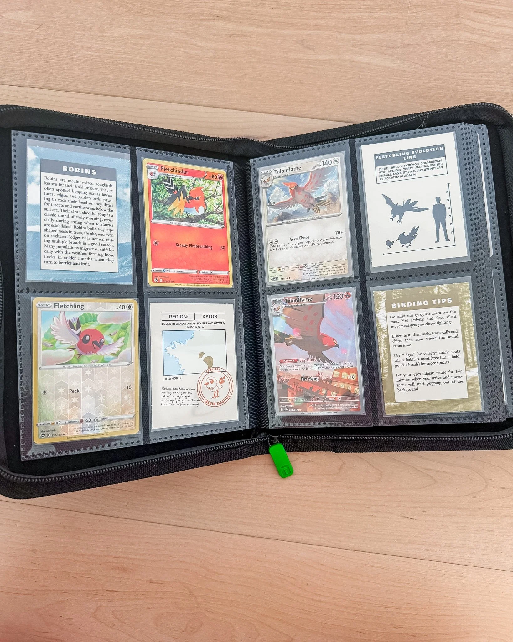 Pokémon fossil field guide binder in Vault X 4 pocket binder