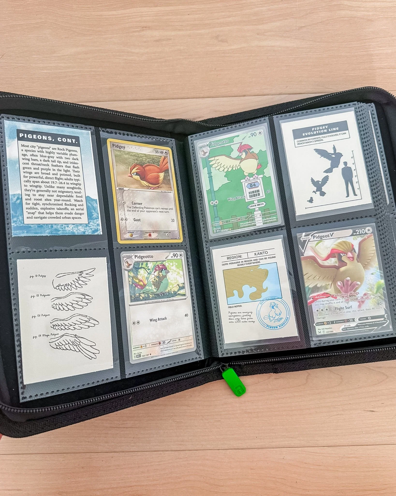 Pokémon fossil field guide binder in Vault X 4 pocket binder