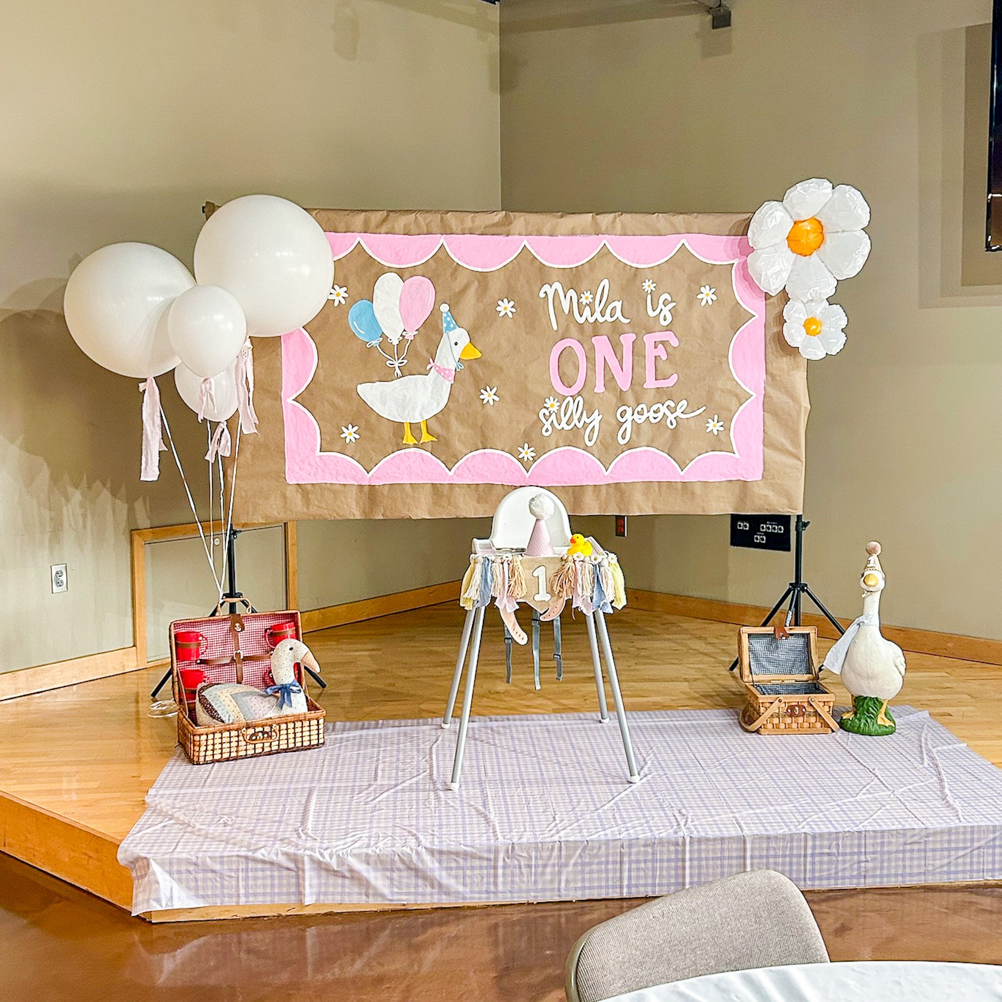 Plan the cutest ONE Silly Goose first birthday party! Get ideas for decor, food, desserts, shopping lists, and a full checklist for a perfect celebration.