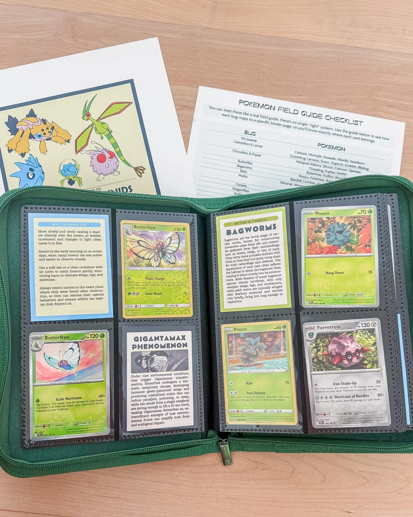 Pokémon fossil field guide binder in Vault X 4 pocket binder