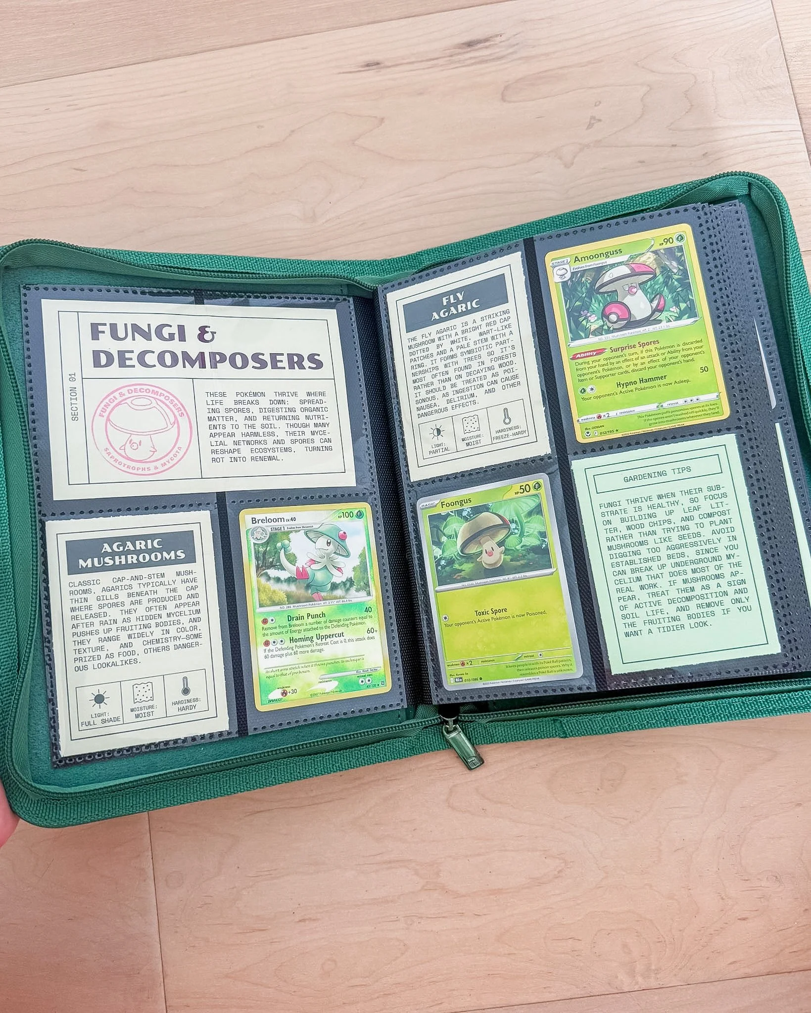 Pokémon fossil field guide binder in Vault X 4 pocket binder