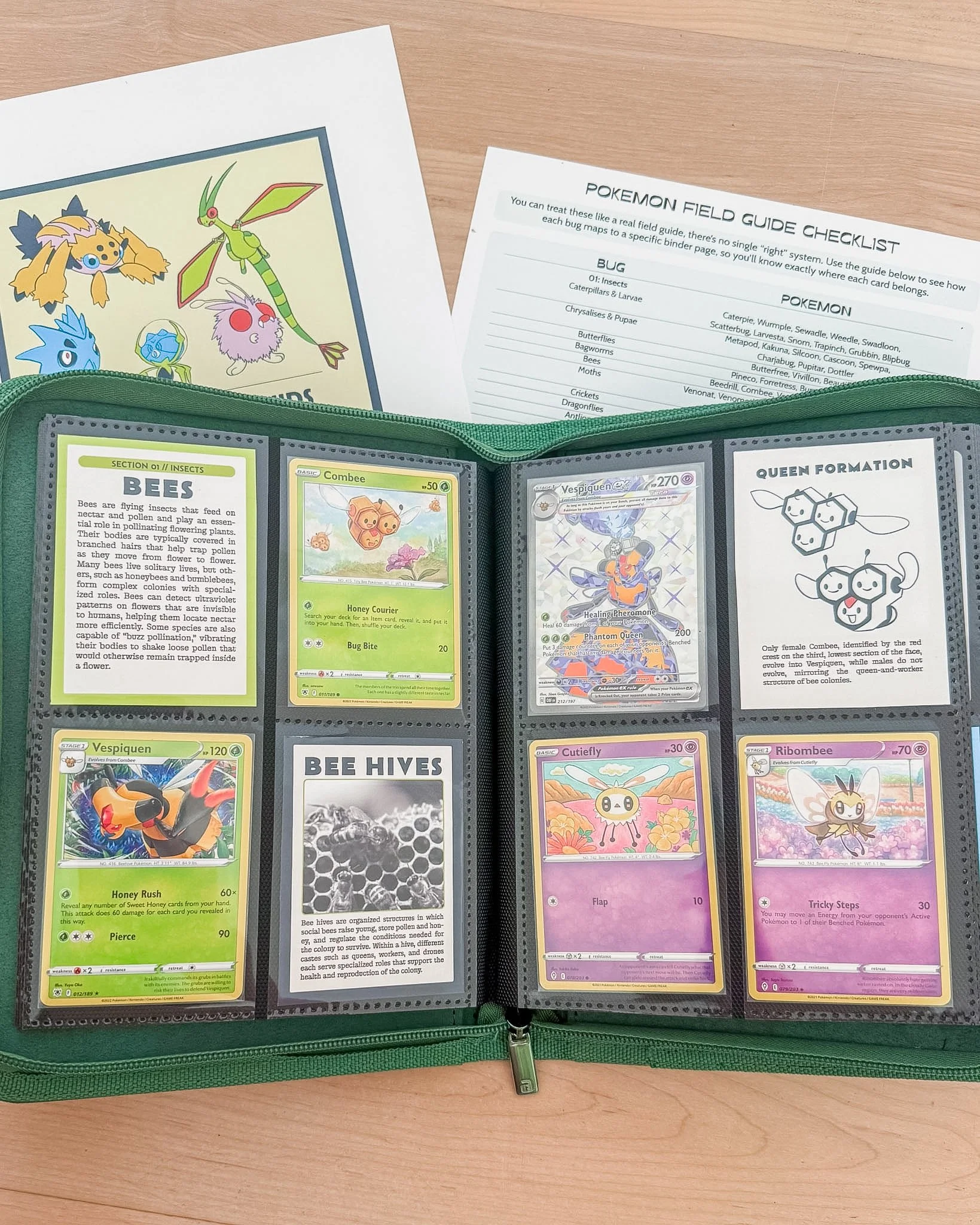 Pokémon fossil field guide binder in Vault X 4 pocket binder