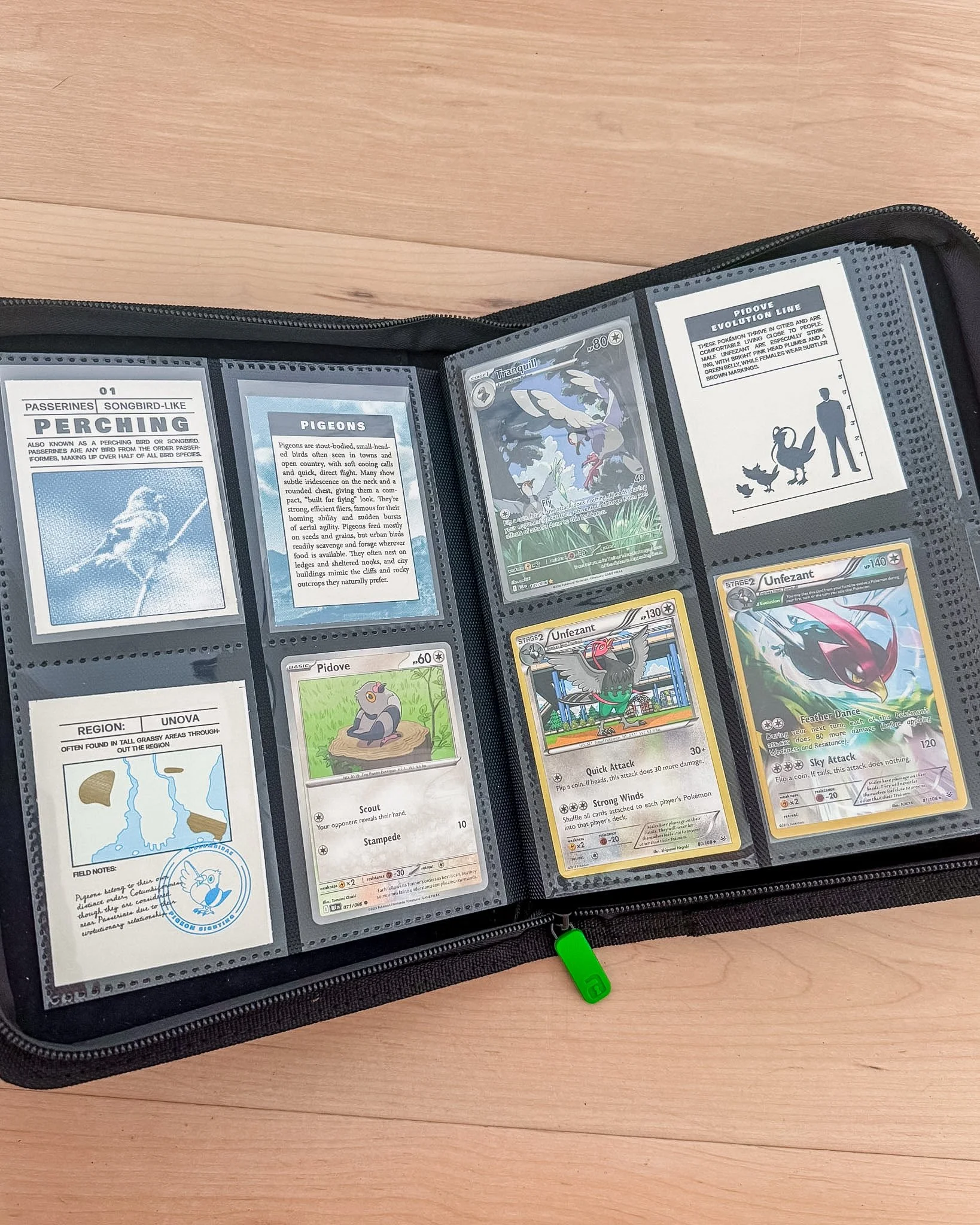 Pokémon fossil field guide binder in Vault X 4 pocket binder