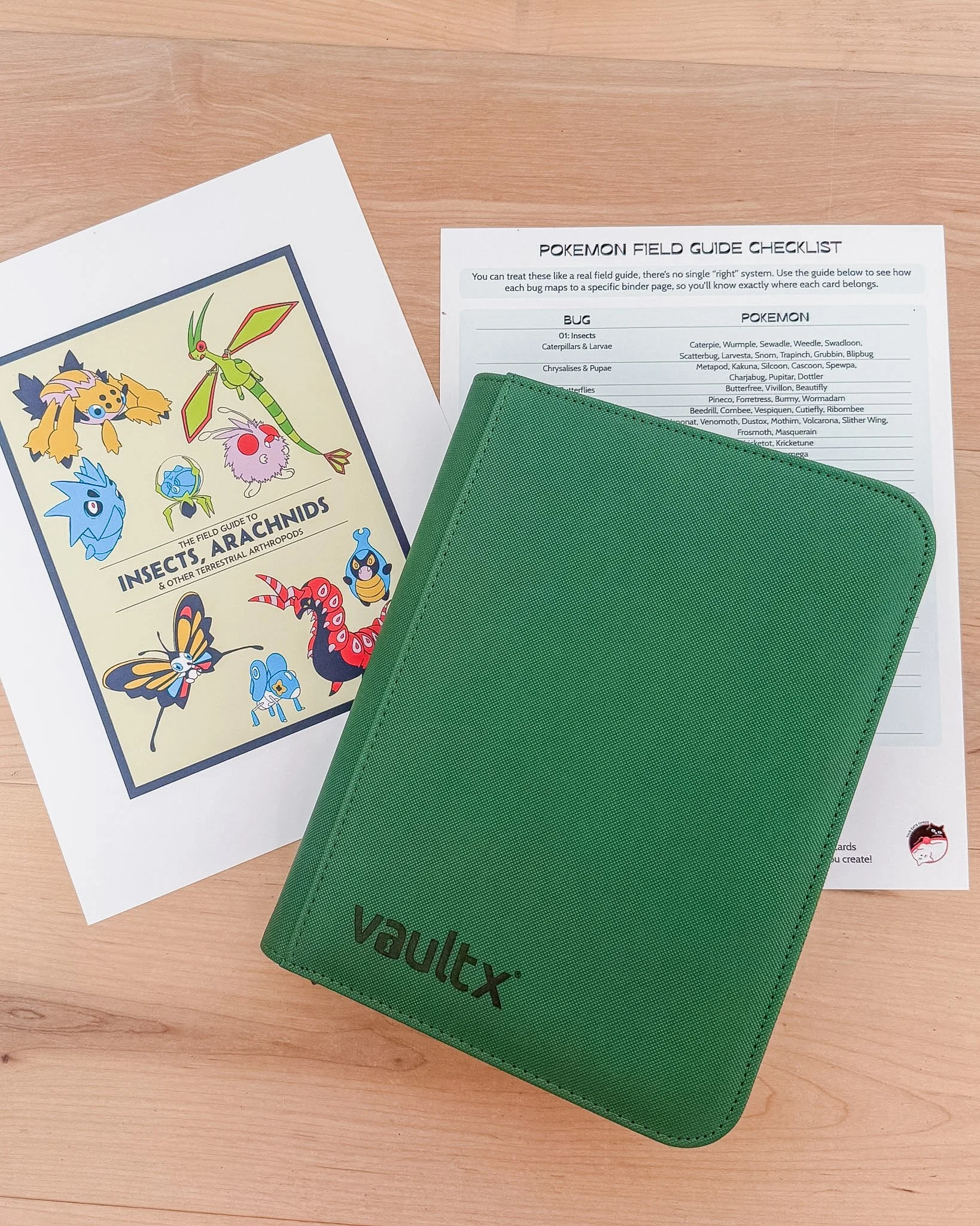 Pokémon fossil field guide binder in Vault X 4 pocket binder