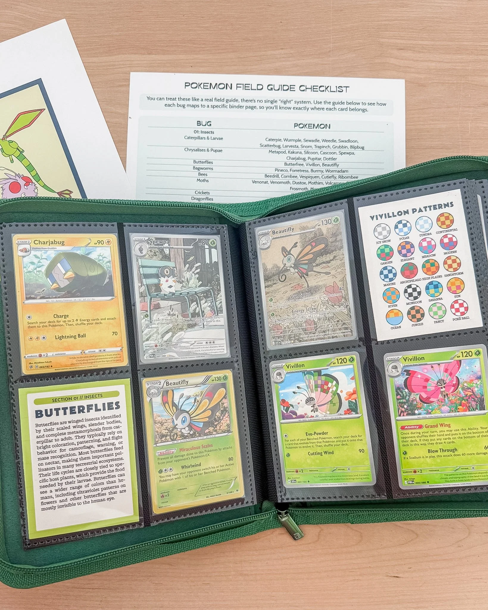 Pokémon fossil field guide binder in Vault X 4 pocket binder