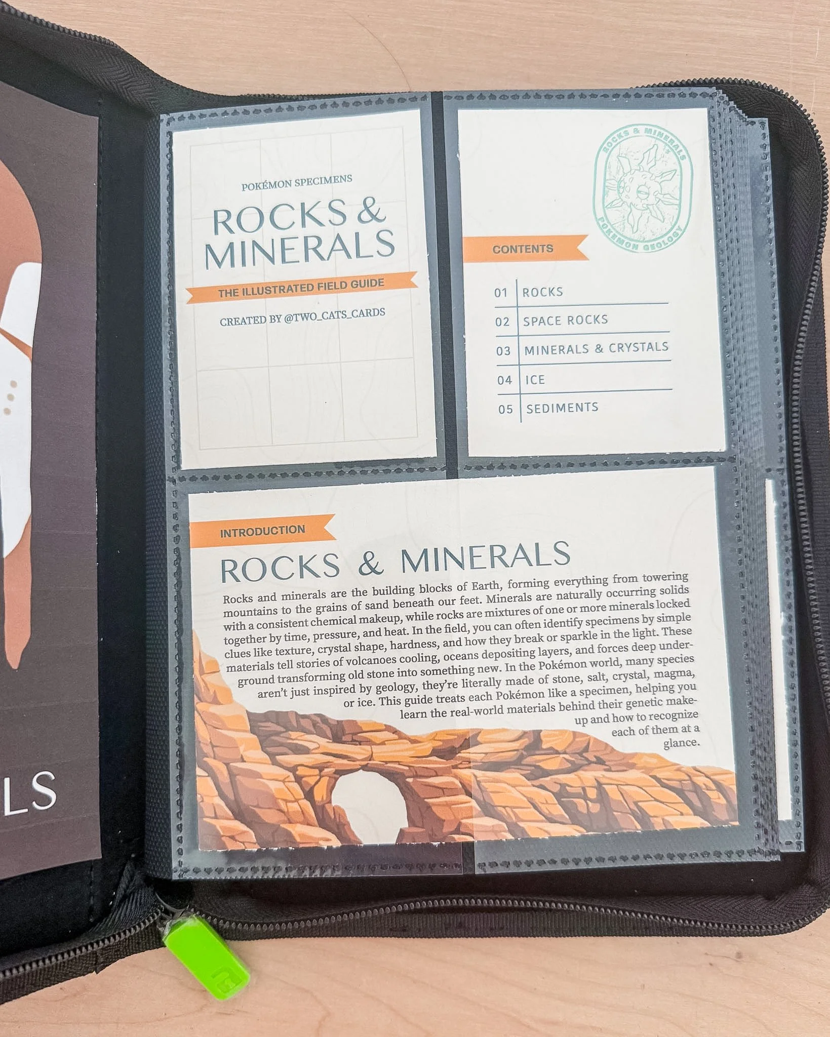 Pokémon fossil field guide binder in Vault X 4 pocket binder