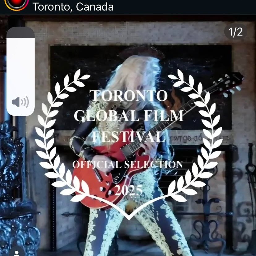 O Canada! I have 7 songs on the soundtrack of "Everybody Dies Trying to Make a Masterpiece", a brilliant film directed by Gustavo Von Ha. - the film is playing at the #Toronto Global Film Festival. I love this image - I am shredding in the 