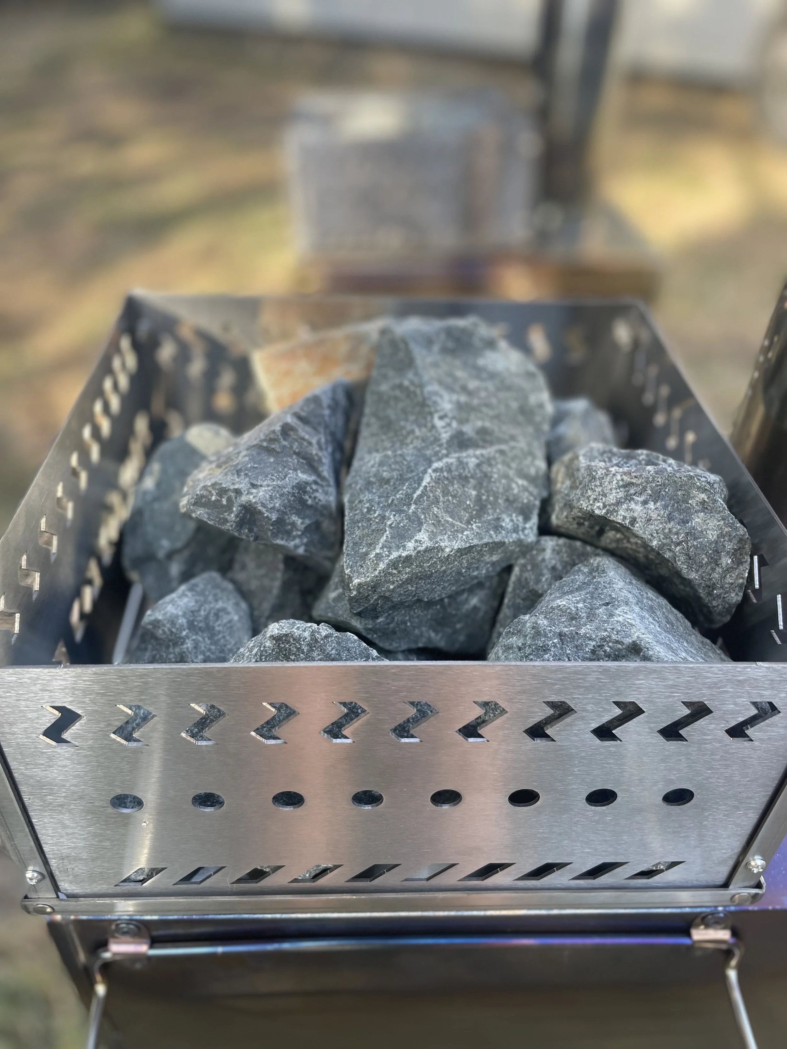 Sauna Rock Basket for SweatTent Heat Distribution