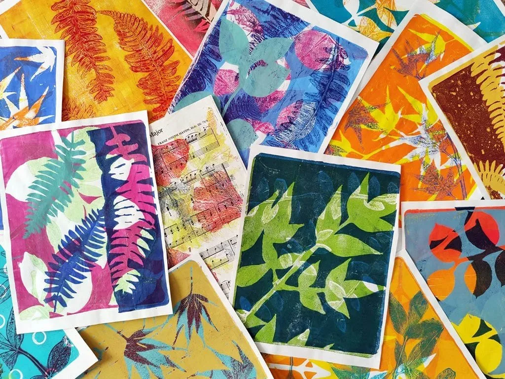 No press? No problem! ⁠
⁠
Swipe to see the magic of Gelli plate printmaking! ⁠
⁠
Join us for a super fun, three-Tuesday workshop where you&rsquo;ll learn to create stunning, one-of-a-kind prints without any complicated equipment. Instructor Susan Gri