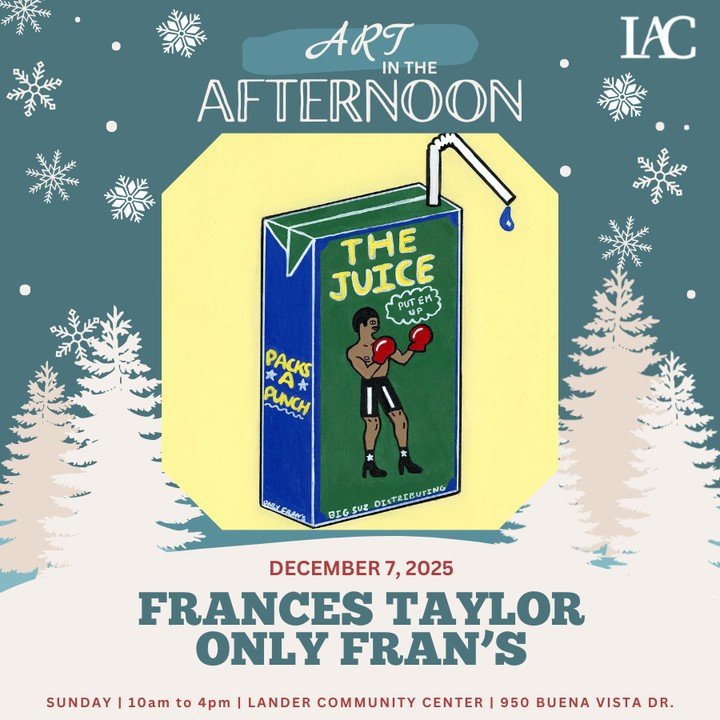 Welcome featured artist! ⁠
⁠
Art in the Afternoon ⁠
Sunday, December 7th 2025 ⁠
10am - 4pm ⁠
Free admission ⁠
⁠
More information at LanderArtCenter.com/2025AitA ⁠
⁠
&quot;Only Fran's is a bright, cheeky cheeky world where everyday life gets the absur