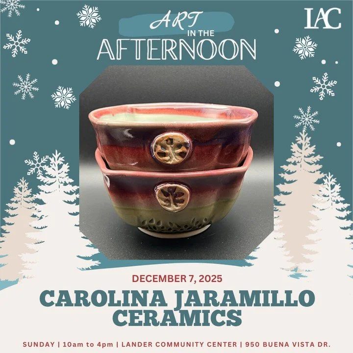Welcome featured artist! ⁠
⁠
Art in the Afternoon ⁠
Sunday, December 7th 2025 ⁠
Free admission ⁠
⁠
More information at LanderArtCenter.com/2025AitA ⁠
⁠