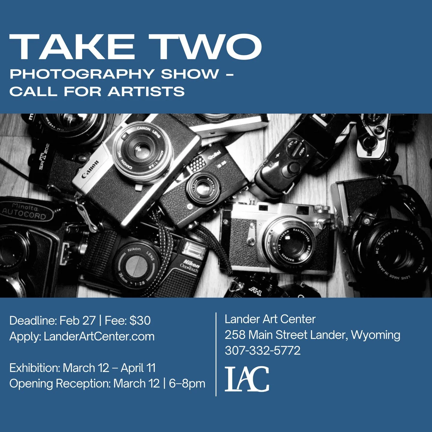 Ready for your close-up? Our next show, Take Two, is now accepting submissions!⁠
⁠
We&rsquo;ve loved the calm energy of Winter Wellness, but we&rsquo;re ready to fill the gallery with your photography this March. This show is open to all styles and s