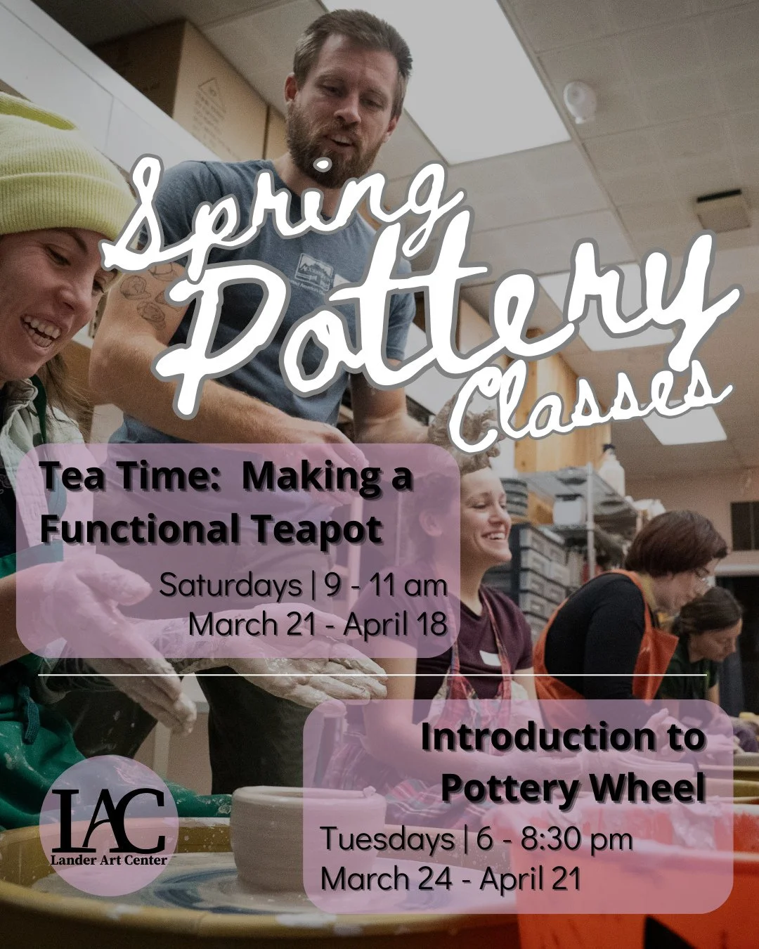 The LAC has more clay classes coming up!⁠
⁠
Join us on Saturday mornings from March 21 to April 18 to learn to build your own teapot from scratch with instructor Rachel Russel in her new class, Tea Time: Making a Functional Teapot.  This class is des