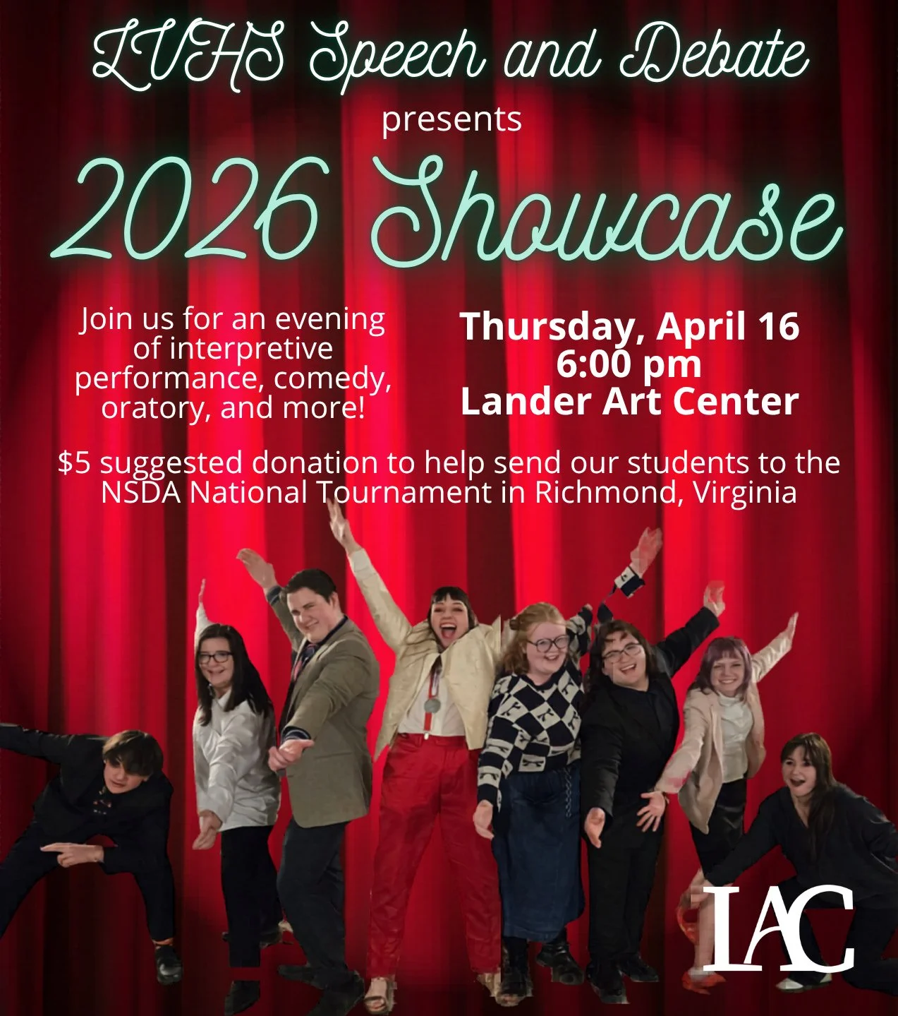 We are so incredibly excited to announce that this year we will be hosting our very own Lander Valley speech and debaters in their 2026 Showcase. These students have worked all year, after school and almost every weekend, preparing cases, memorizing 