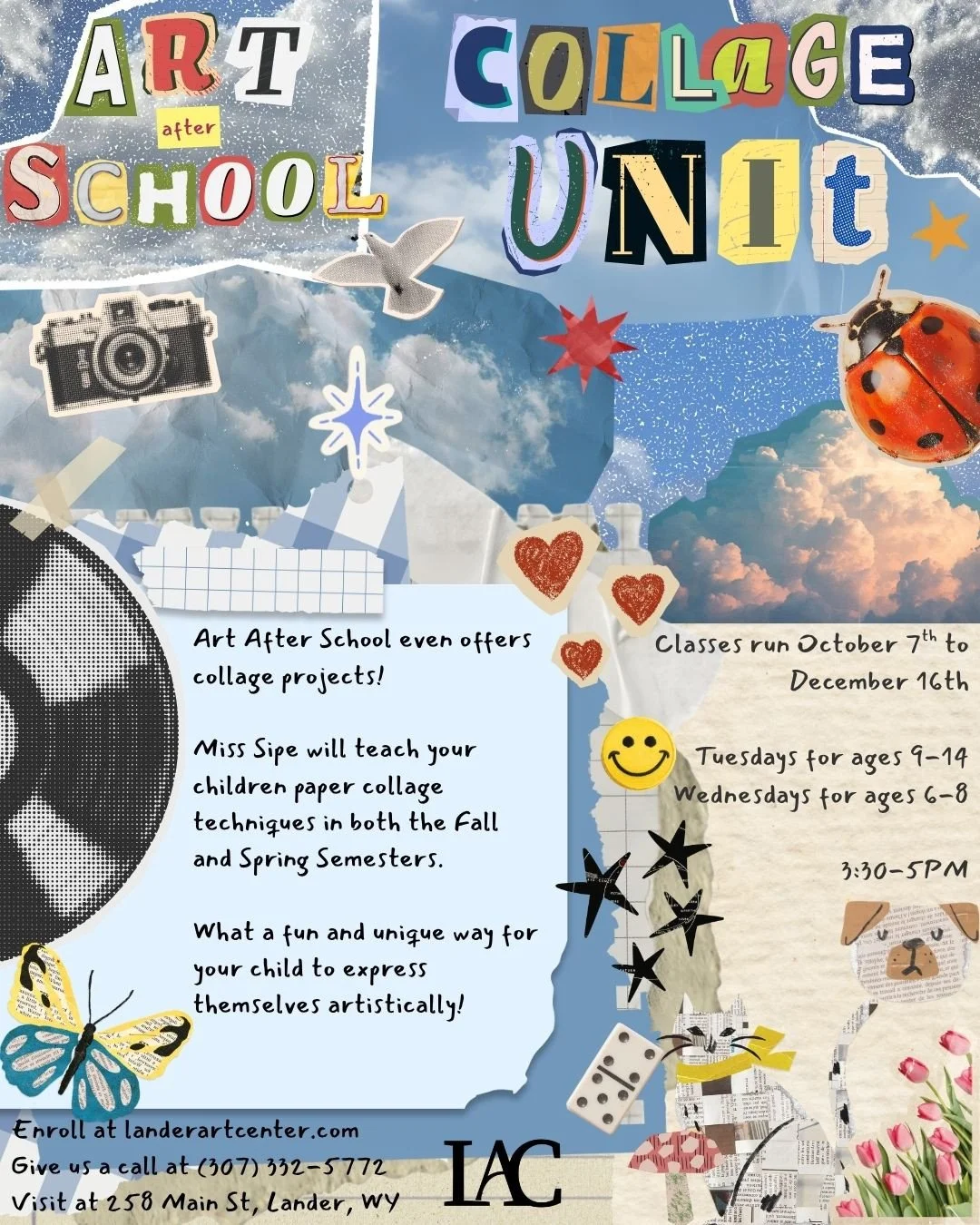 Our last but certainly not least Art After School curriculum highlight is for Miss Sipe's collage projects! During this unit, children will unleash their full creativity and utilize skills they have learned in previous units to create a unique collag