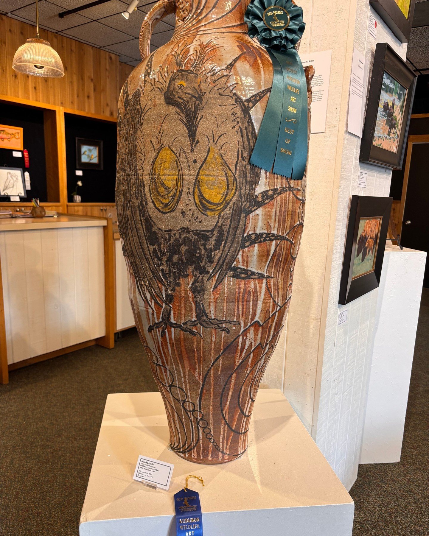 We are proud to present the Red Desert Audubon Wildlife Art Show winner of the Professional 3D category! 
First prize: Monika Kreile- The Overlord

This piece also won Best in Show.
 
To see which piece wins The People&rsquo;s Choice Award, come to t