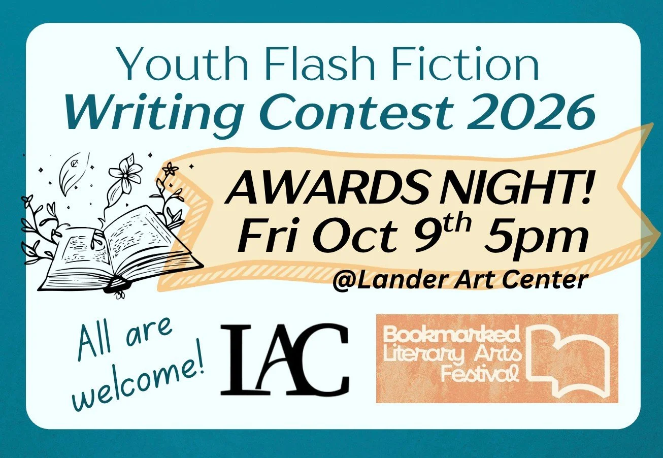 Let's celebrate our local youth writers! Bookmarked Literary Arts Festival and LAC have teamed up again for an awards night honoring their work. Join us this Friday at 5pm at LAC; everyone is welcome to attend!⁠
⁠
Youth Flash Fiction Writing Contest 
