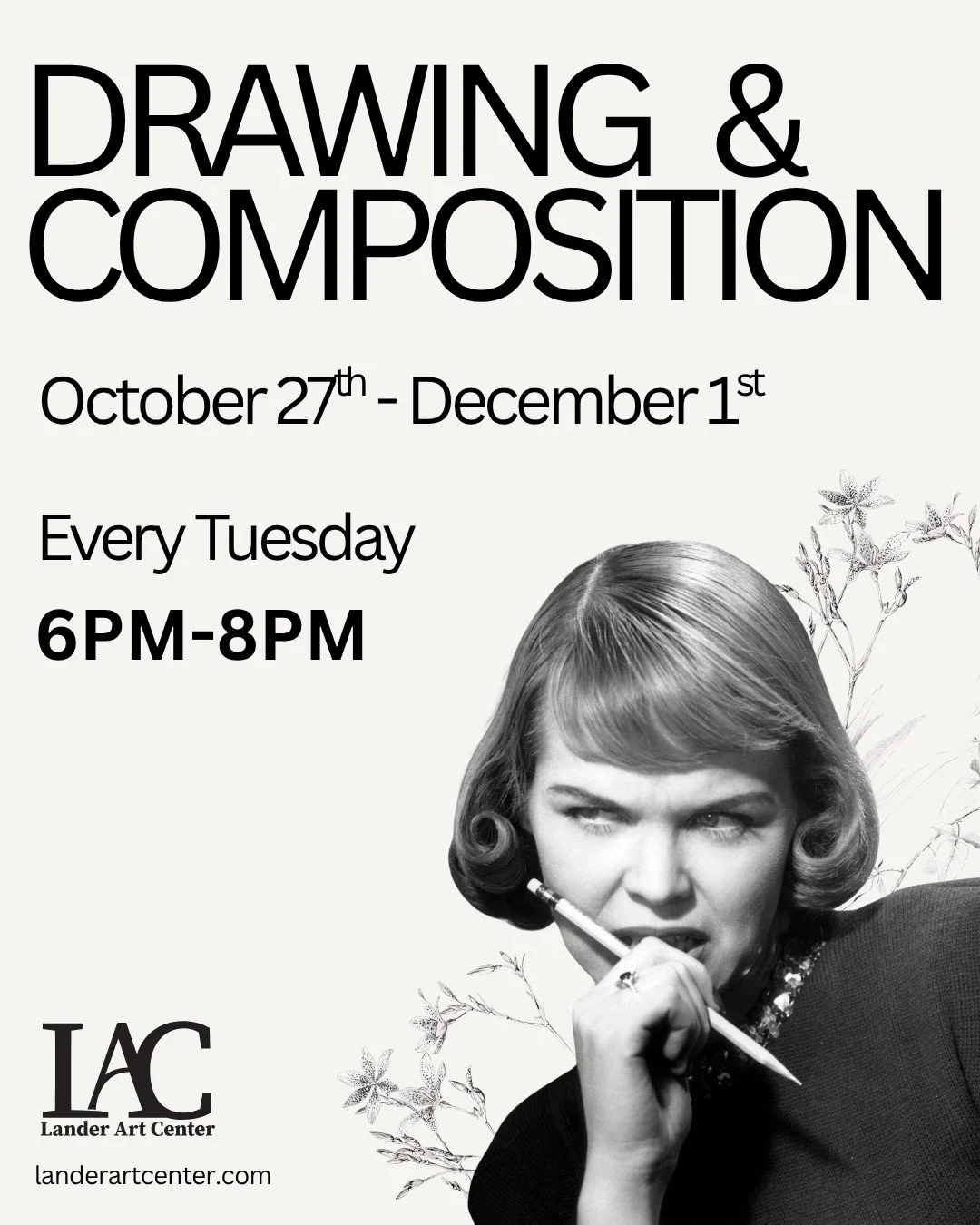 Join Jenny-Reeves Johnson's drawing and composition class this fall! Beginning October 27th and concluding December first, this class is sure to enhance your skills. ⁠
⁠
Beginner friendly⁠
All materials included ⁠
Limited seats, register now! ⁠
⁠
Vis