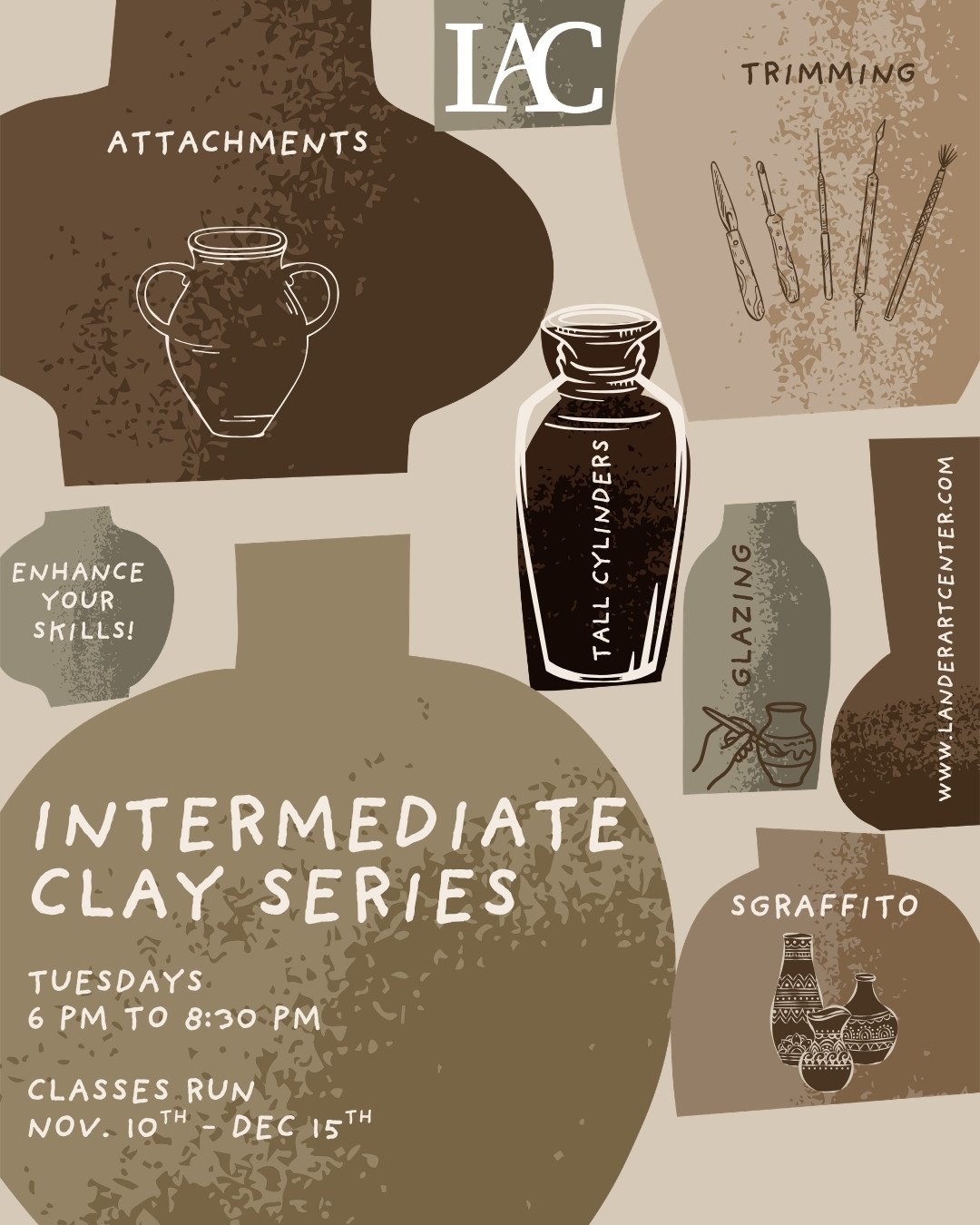 Calling all intermediate ceramicists! Lander Art Center is excited to announce a new series of classes curated just for you. These specialty courses are designed to help you enhance your clay skills guided by very adept and talented instructors. ⁠
⁠
