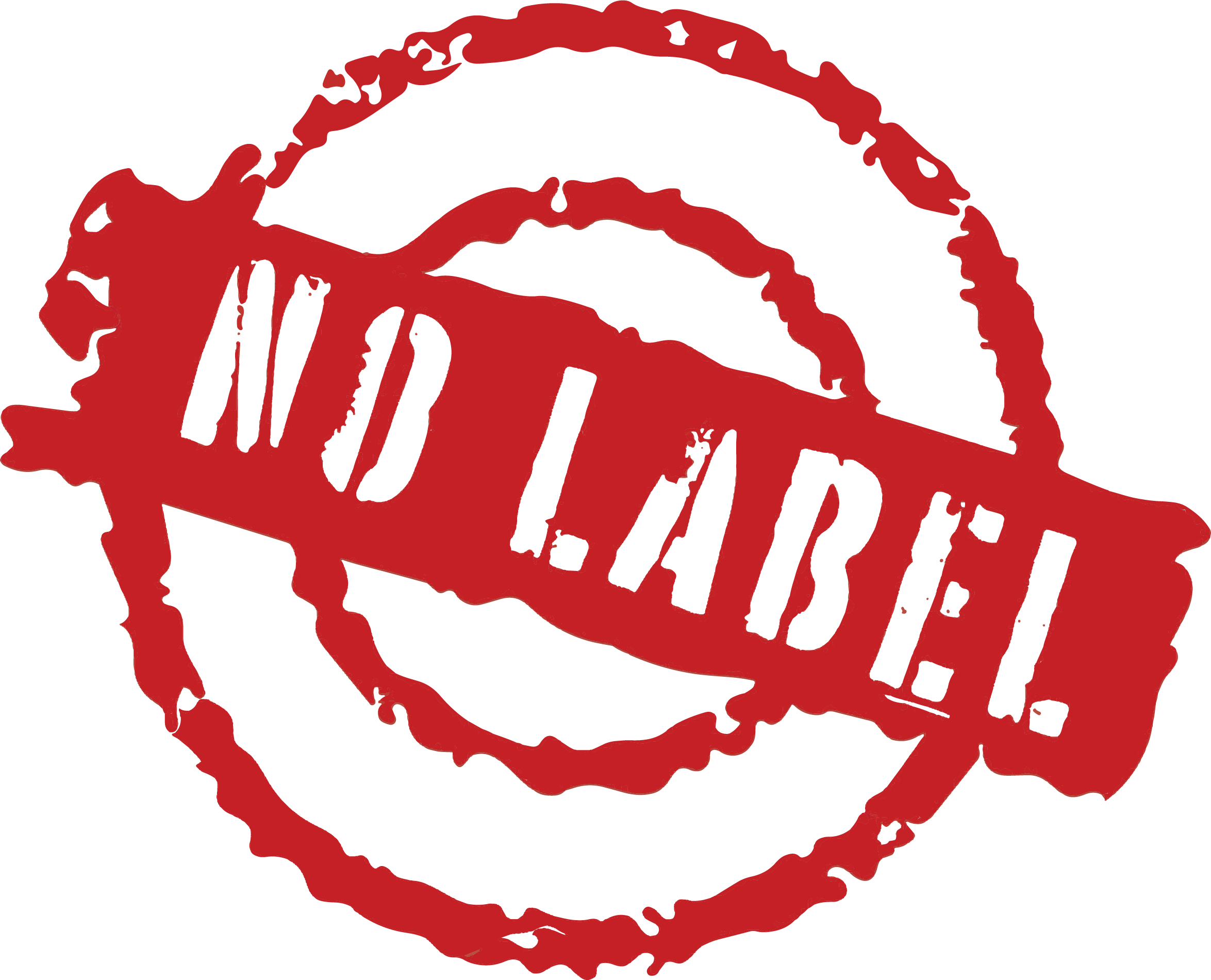 NO LABEL THE PODCAST STAMP LOGO