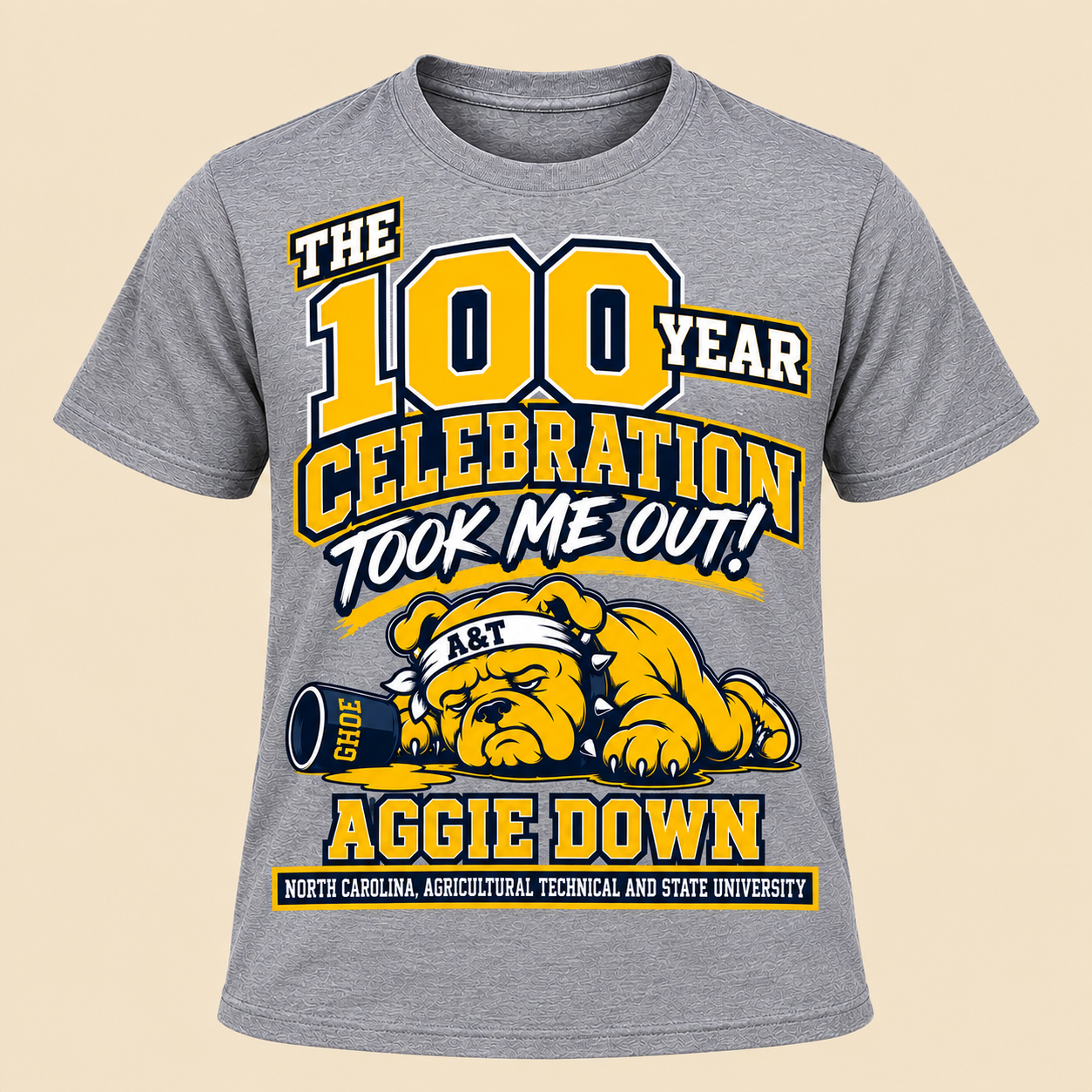 Aggie down T Shirt Grey.png
