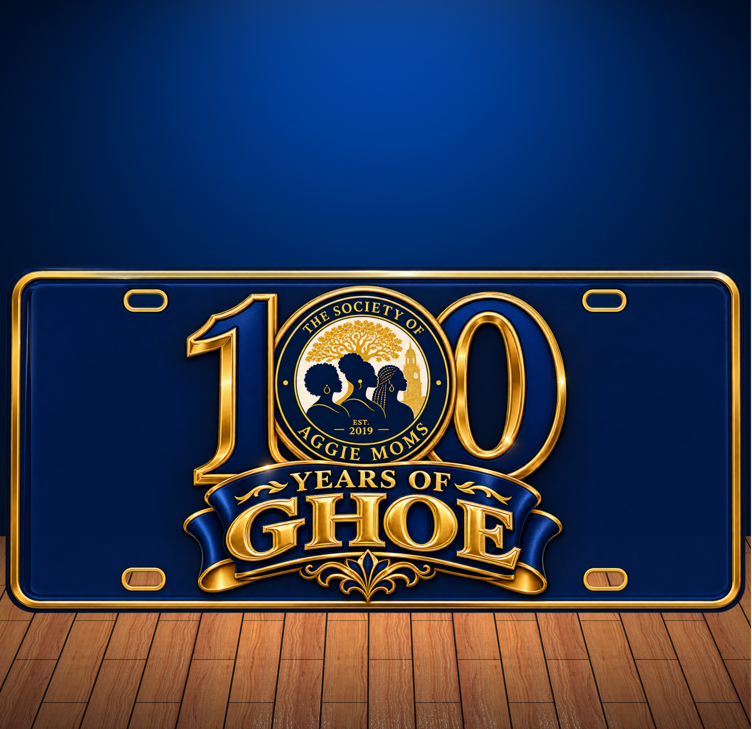 SAM and Aggie Front Car Plate