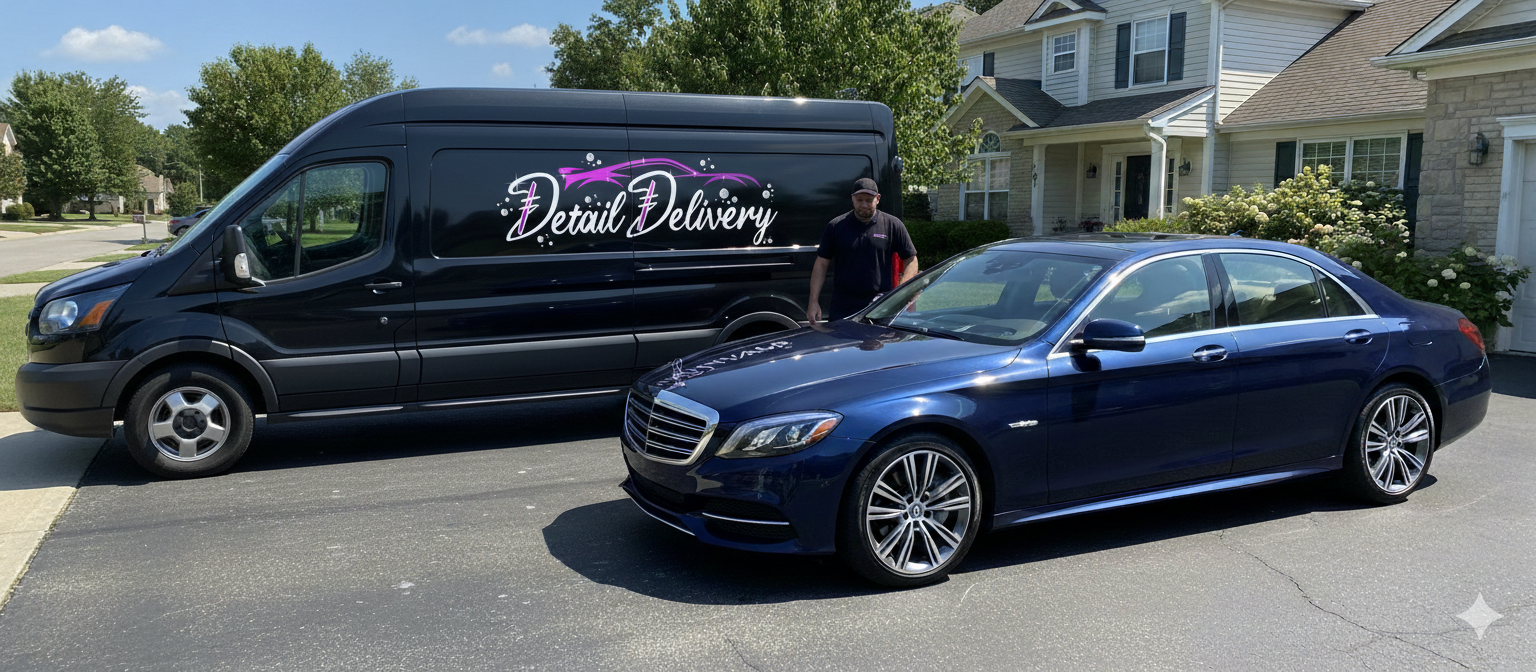 detail delivery technician performing vehicle detail