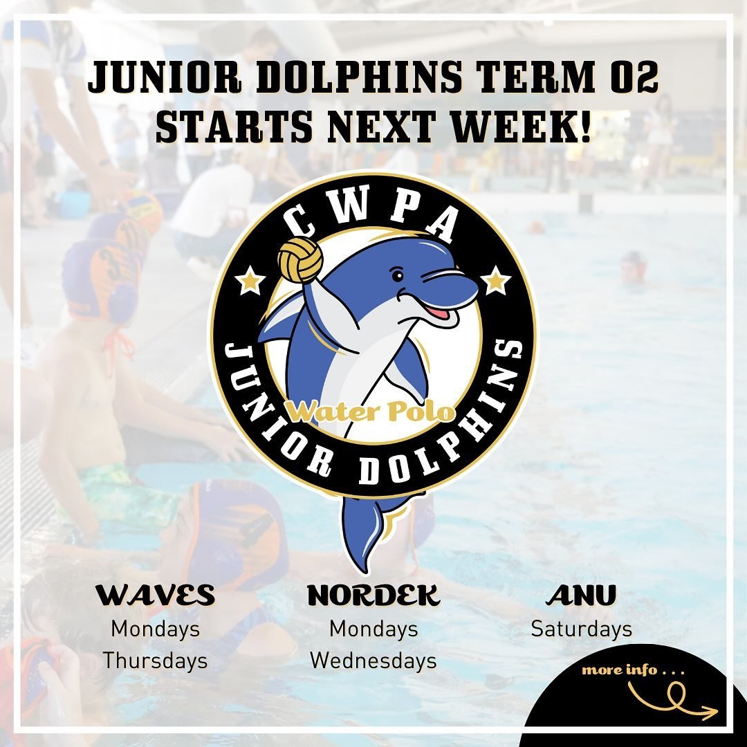Junior Dolphins is back next week for Term 2! 🐬

Check out the link in our bio to head to the website to register, session details below ⬇️

🌊 Waves Junior Dolphins
🗓️ Mondays, Begins Apr 29th
⏰ 06:40pm &ndash; 07:30pm
📍 Stromlo Leisure Centre

?