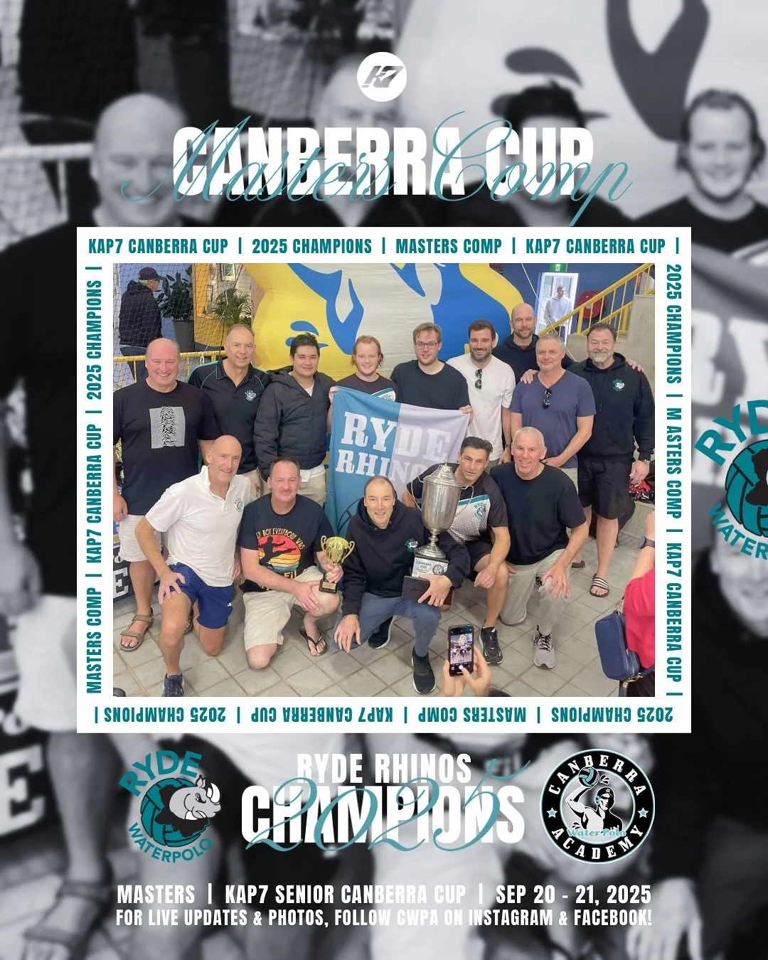 KAP7 SNR CBR CUP 2025 🤽🏼&zwj;♂️
Masters Men Grand-Final 🏆

🥇 Ryde Rhinos
🏆 MVP &ndash; Richard Kinninmont
 
#CWPA #kap7 #canberracup #cbrcup25 #waterpolo