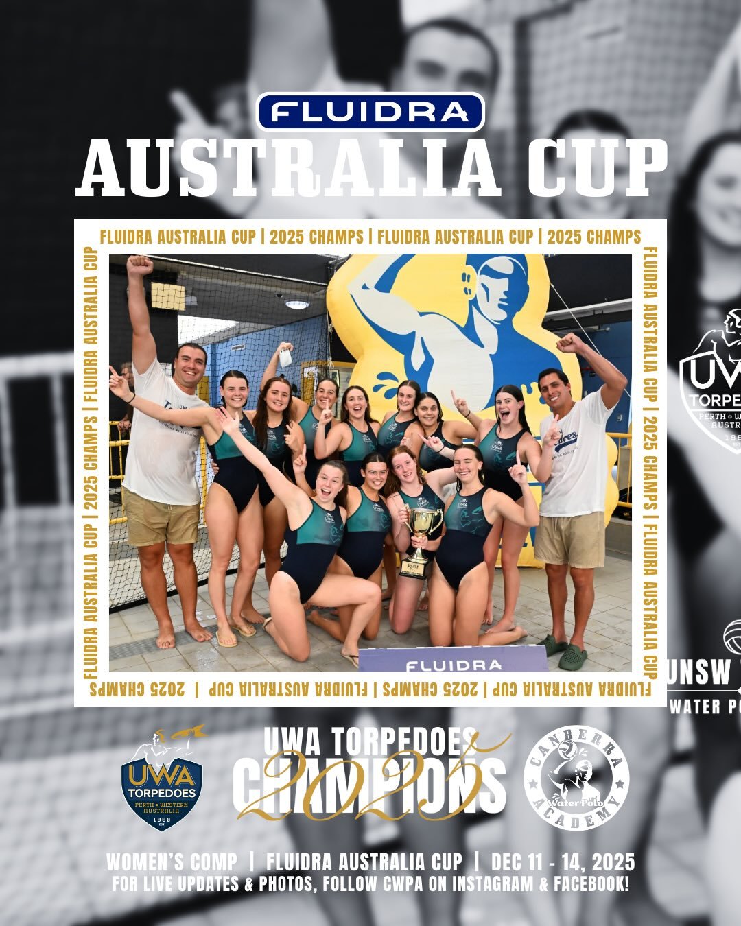Fluidra Australia Cup 🏆
Women&rsquo;s Grand Final 🤽&zwj;♀️

The Women&rsquo;s Grand Final saw top-seeded and undefeated UNSW Wests take on 2nd-seeded UWA Torpedoes in a high-quality showdown. It was tight from start to finish, with neither side giv