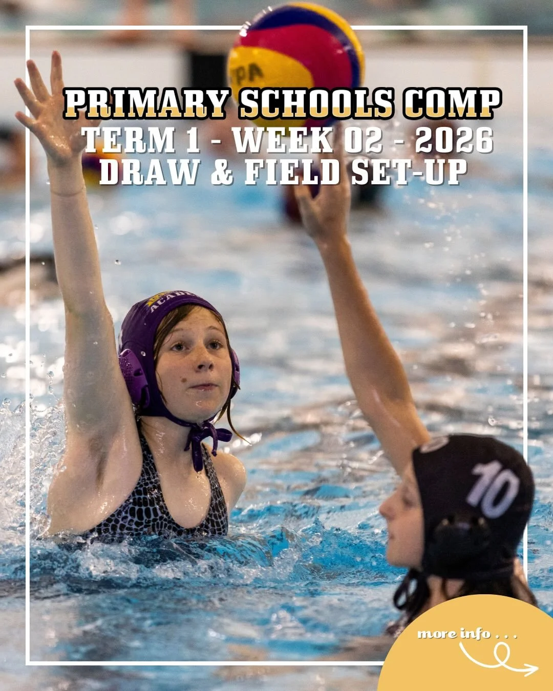 Week 2️⃣ of the CWPA Primary Schools Comp! 🤽&zwj;♀️📚🤽&zwj;♂️

We&rsquo;re back at CISAC tonight for Round 2️⃣ of the CWPA Primary Canberra Schools Comp! Swipe through to check out this week&rsquo;s draw ➡️ 

Games run from 5:30pm - 8:30pm, so come