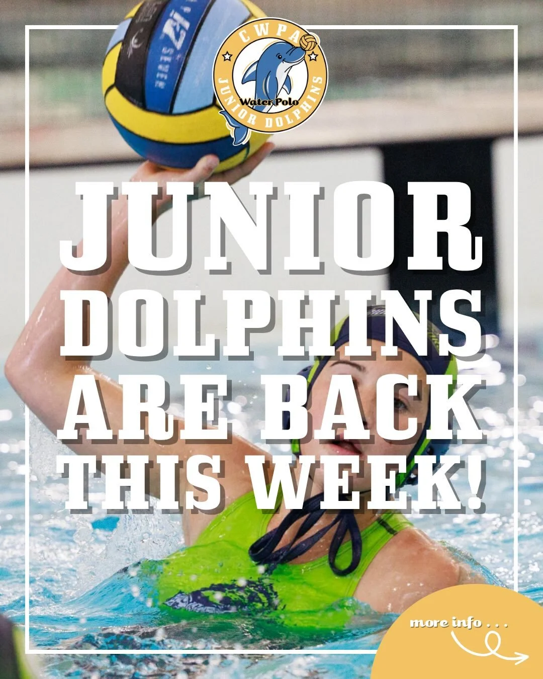 JUNIOR DOLPHINS ARE BACK THIS WEEK! 🐬🤽&zwj;♂️🤽&zwj;♀️

We hope everyone had a great school holiday break &mdash; it&rsquo;s time to dive back in for Term 2 of Junior Dolphins!

Here&rsquo;s when sessions return:

📍 CISAC, Belconnen
🗓️ Monday, 20