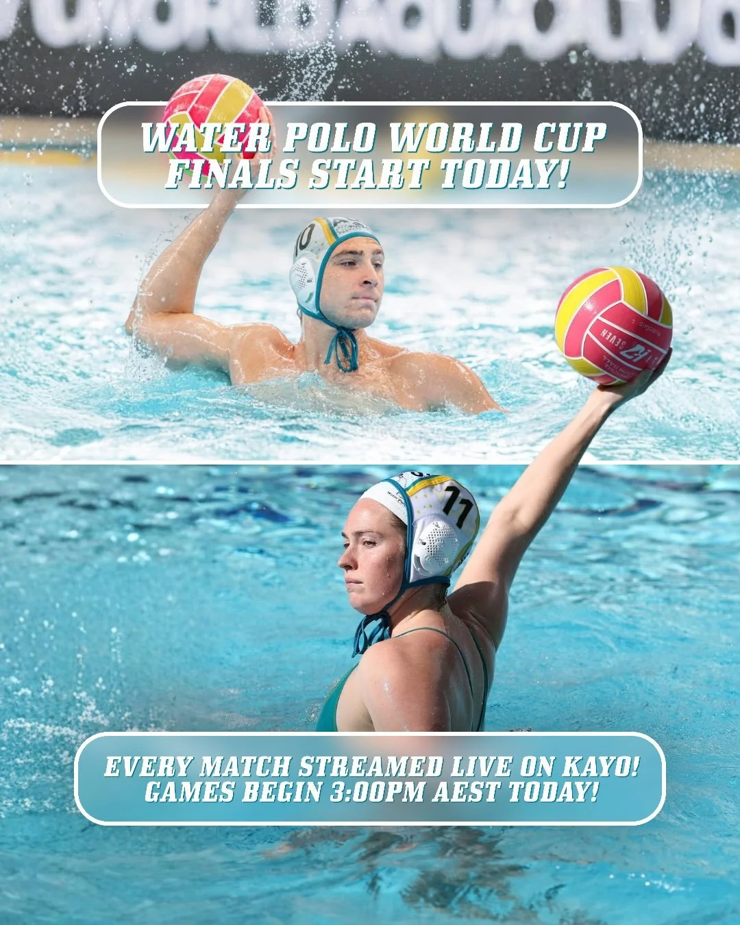 WORLD CUP FINALS START TODAY! 🇦🇺🤽&zwj;♂️🤽&zwj;♀️

The @world_aquatics Water Polo World Cup Finals get underway today at the Sydney Olympic Park Aquatic Centre, with the Women&rsquo;s Quarter Finals kicking things off. The Men&rsquo;s Quarter Fina
