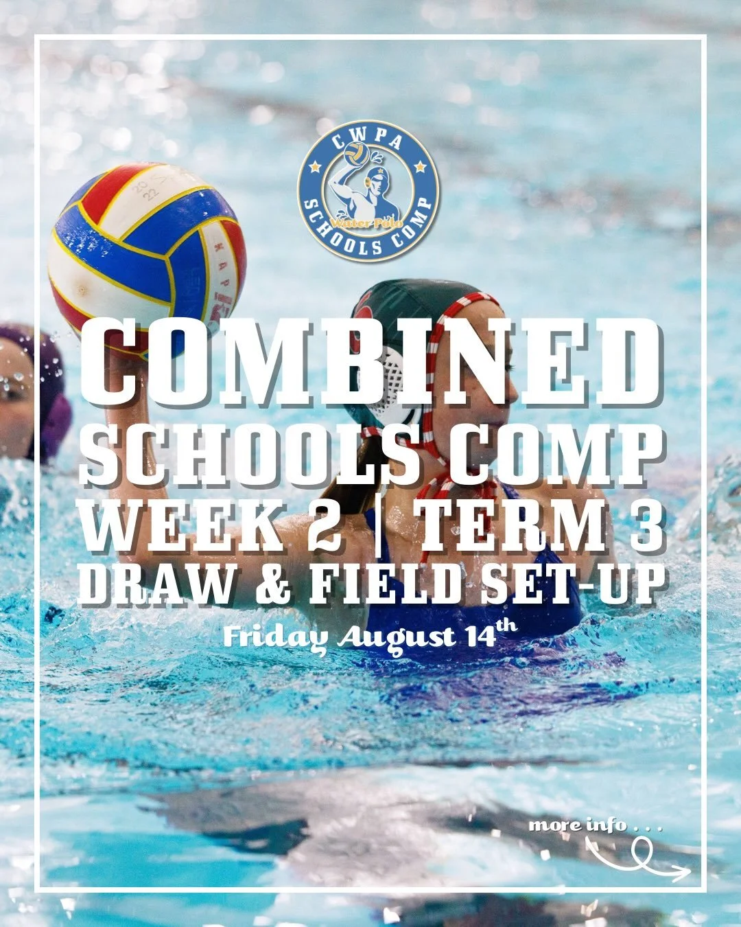 WEEK 2️⃣ | CANBERRA SCHOOLS COMP 🤽&zwj;♂️🏫

We&rsquo;re back at CISAC tonight for Week 2 of the Term 3 Canberra Schools Competition! 💪

Swipe through to check out this week&rsquo;s draw ➡️

A reminder that the CSC is all about participation, fun a