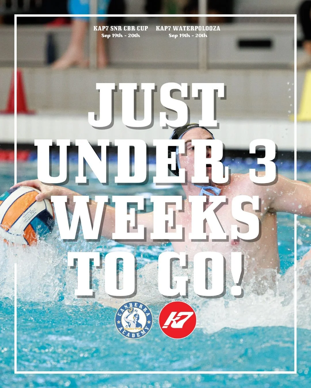 JUST UNDER 3 WEEKS TO GO! 🏆🤽&zwj;♂️🤽&zwj;♀️

The @kap7aus Senior Canberra Cup &amp; Waterpolooza are getting closer!

Teams are locked in, the draft draw is ready, and we&rsquo;re getting everything set for another big weekend of water polo in Can