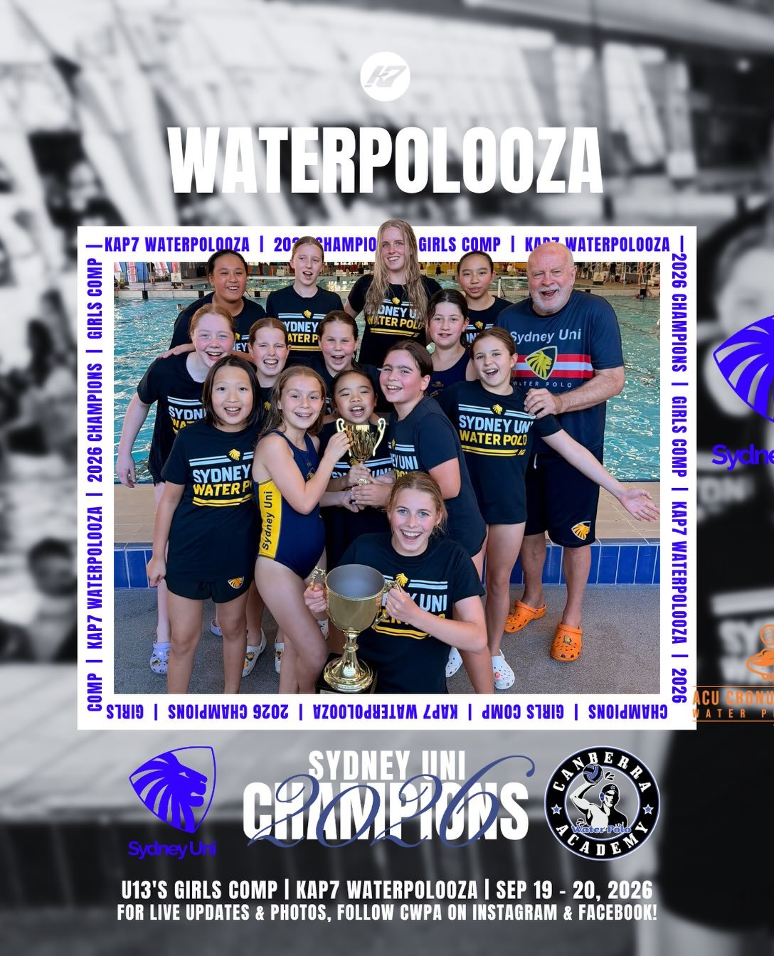 KAP7 2026 WATERPOLOOZA 🤽🏼&zwj;♂️
Girls Division Grand-Final 🏆

🥇 Sydney Uni
🥈 Cronulla Sharks
🏆 MVP &ndash; Anastasia Krga

#CWPA #kap7 #canberracup #cbrcup26 #waterpolo
📸 @prosport.photos