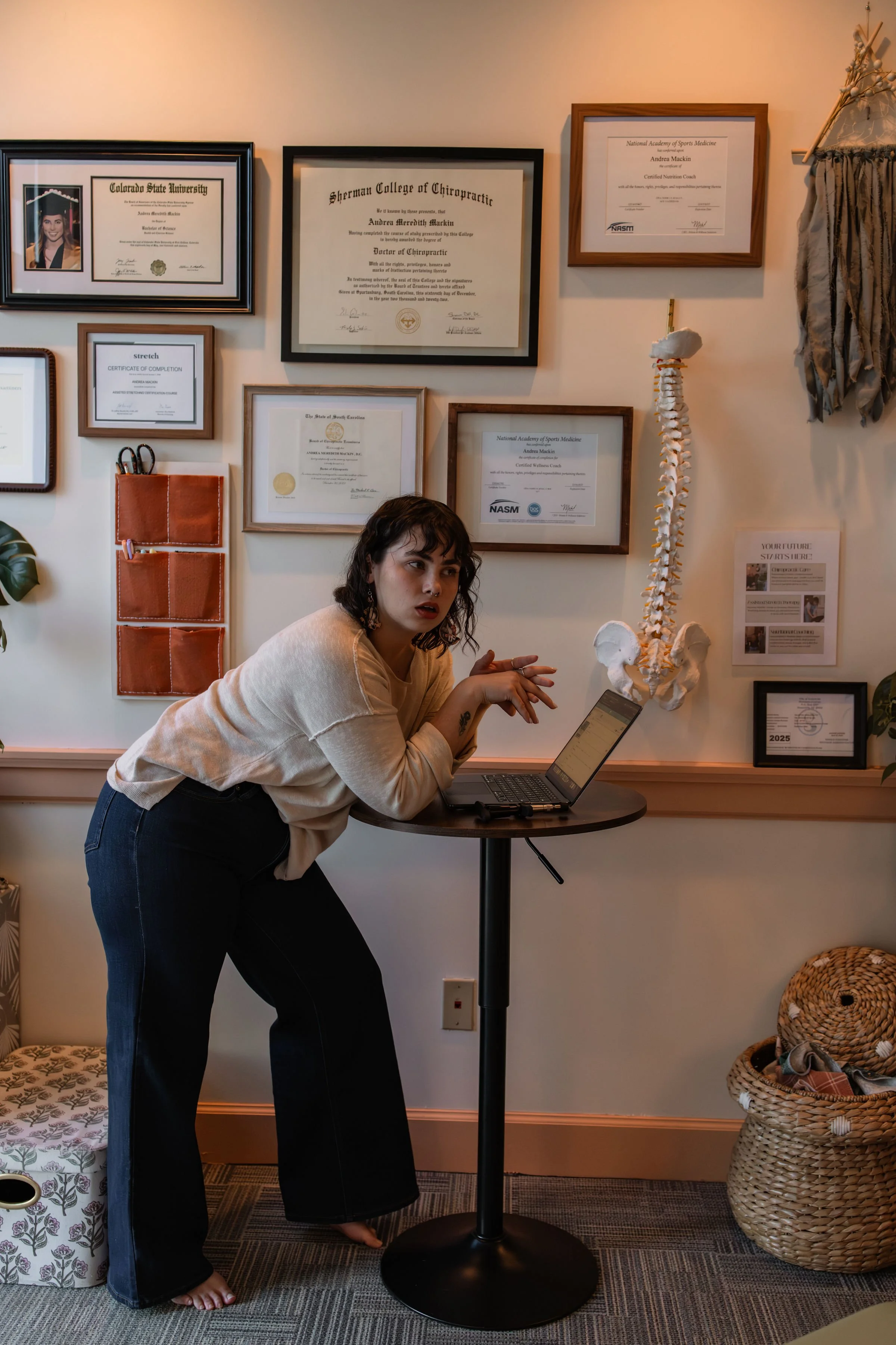 Dr.Andi performing a check in