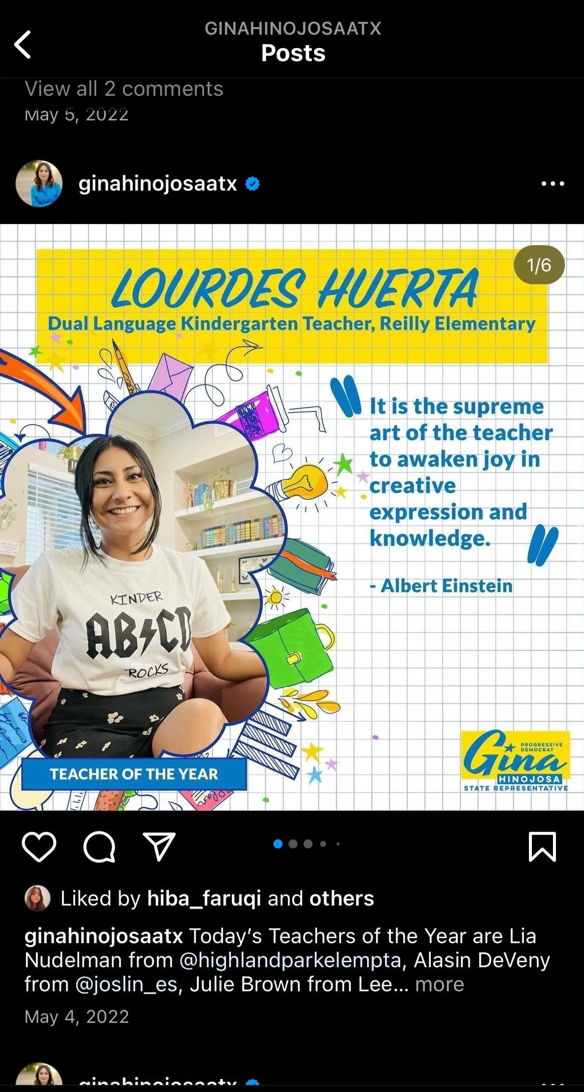 An example of an Instagram post that had to have research behind it